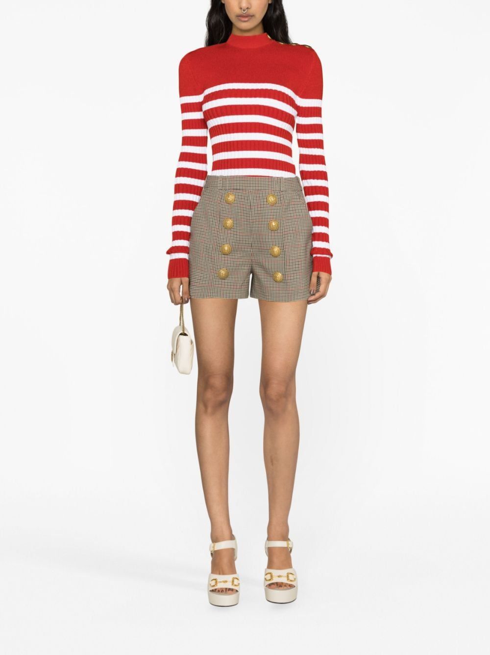 Balmain  vertical-stripe print tapered-leg trousers