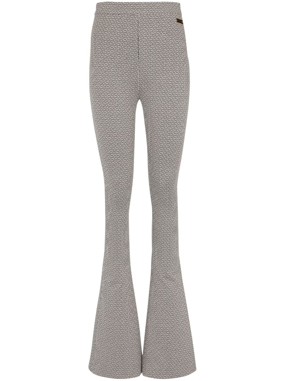 Balmain  monogram jacquard flared trousers