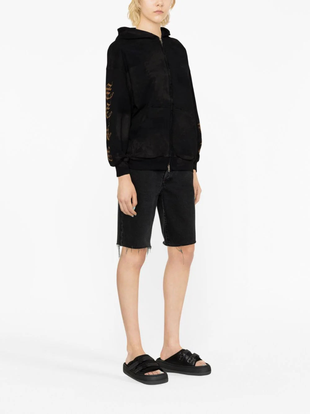 Balenciaga Heavy metal artwork zip-up hoodie