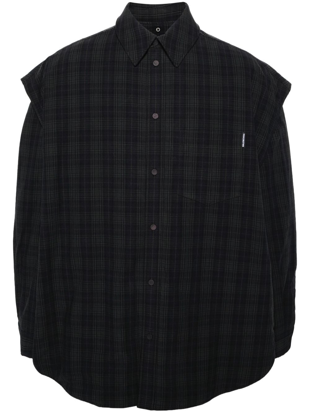 Balenciaga padded checked shirt