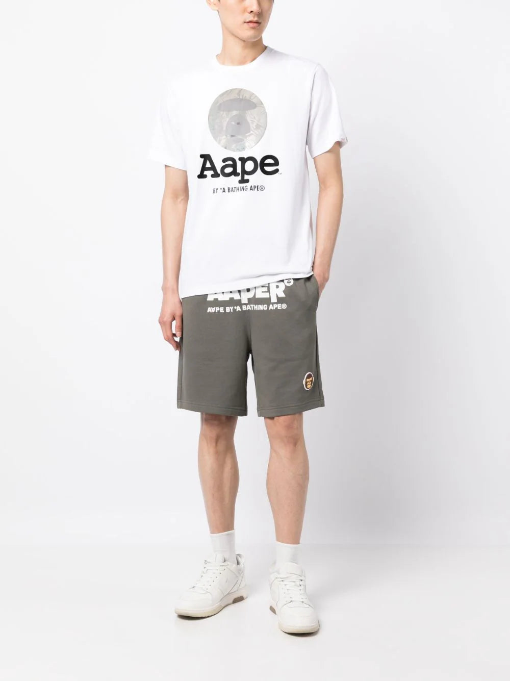 AAPE BY *A BATHING APE®  logo-print cotton T-shirt