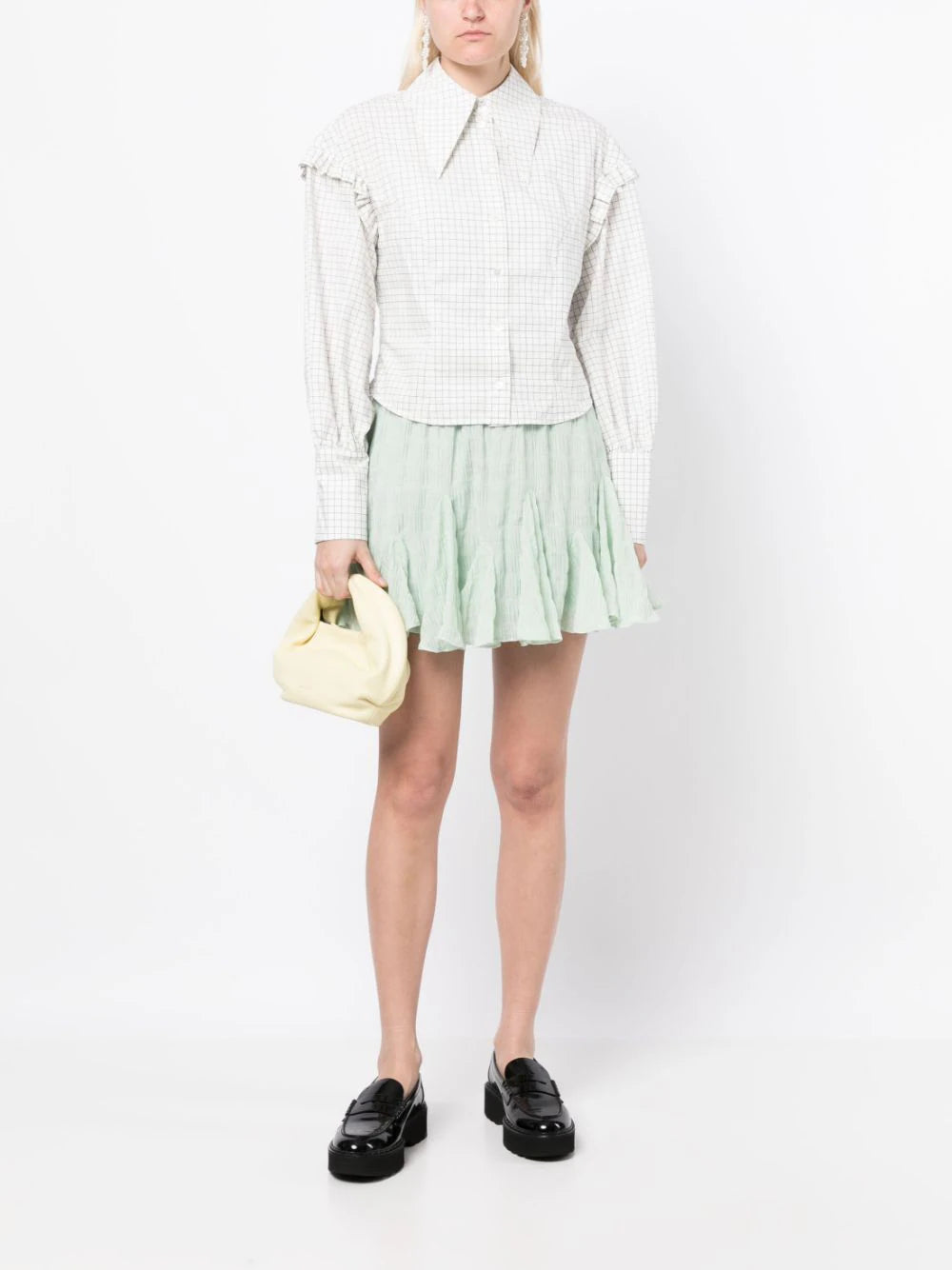 b+ab  flared ruffled skirt