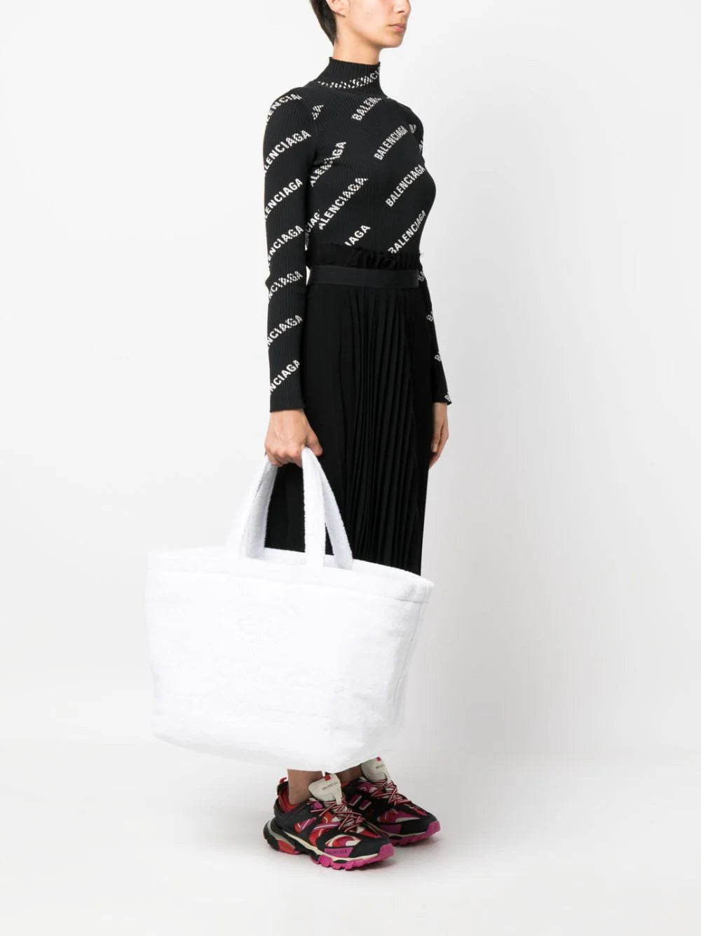 Balenciaga  Jumbo logo-debossed tote bag
