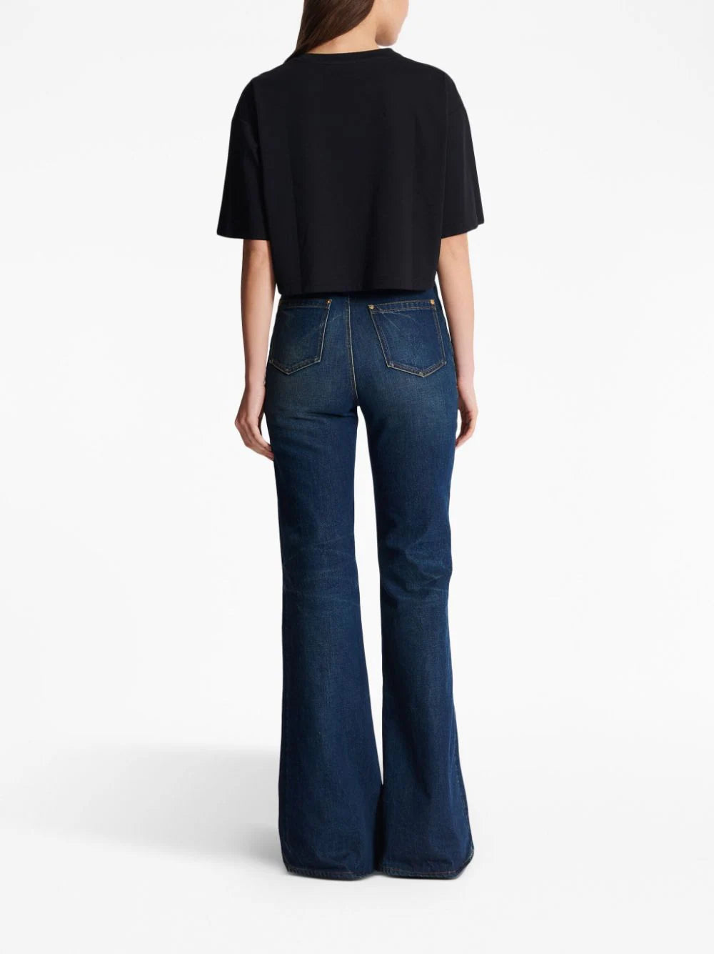 Balmain  logo-print cropped T-shirt
