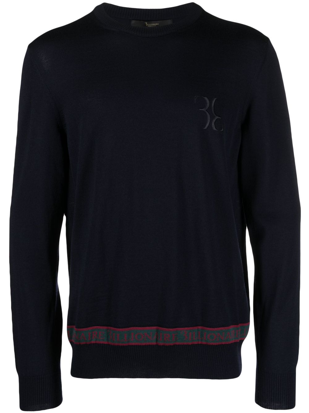 Billionaire  LS logo-embroidered wool-silk jumper
