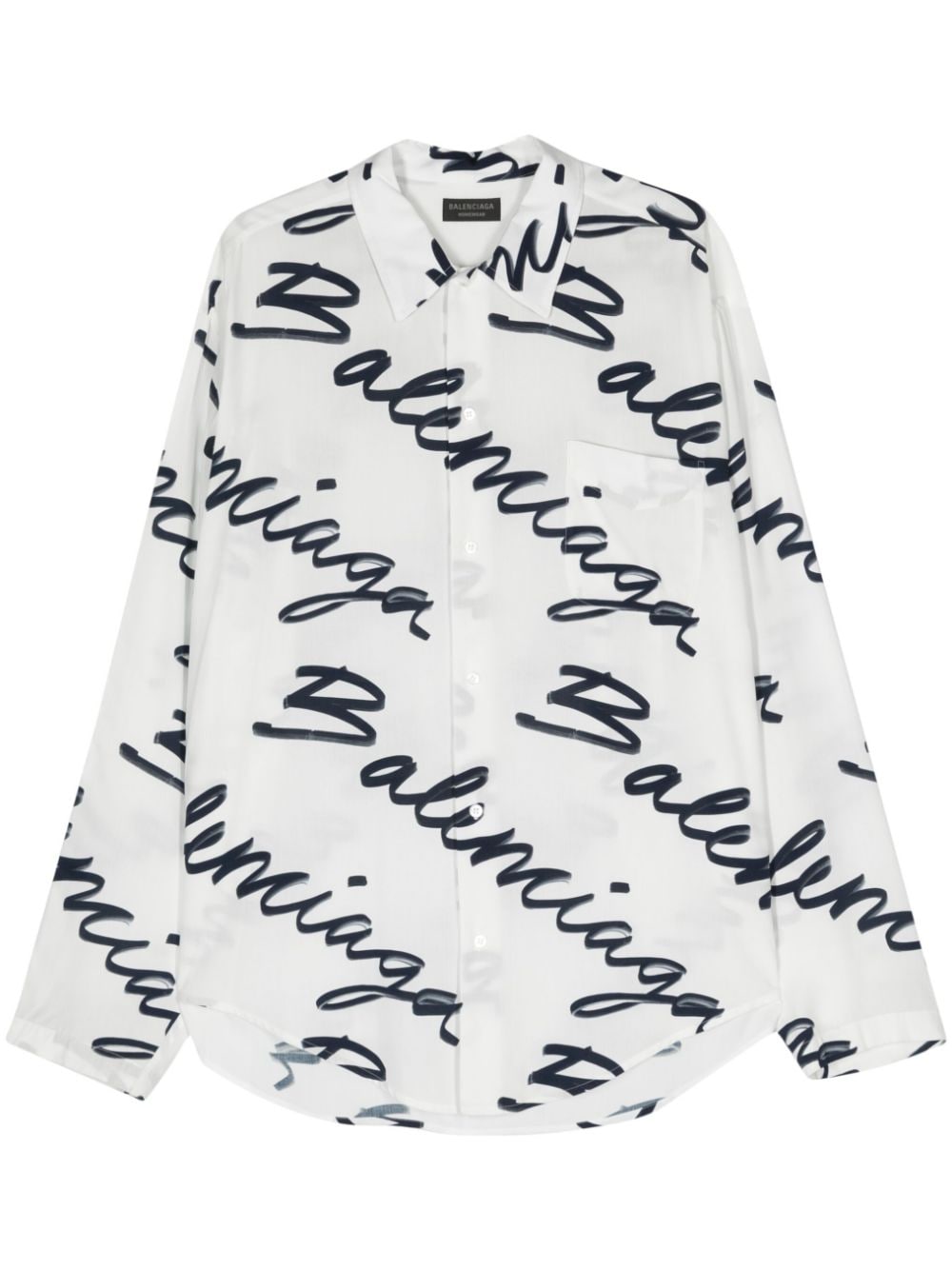 Balenciaga logo-print poplin shirt
