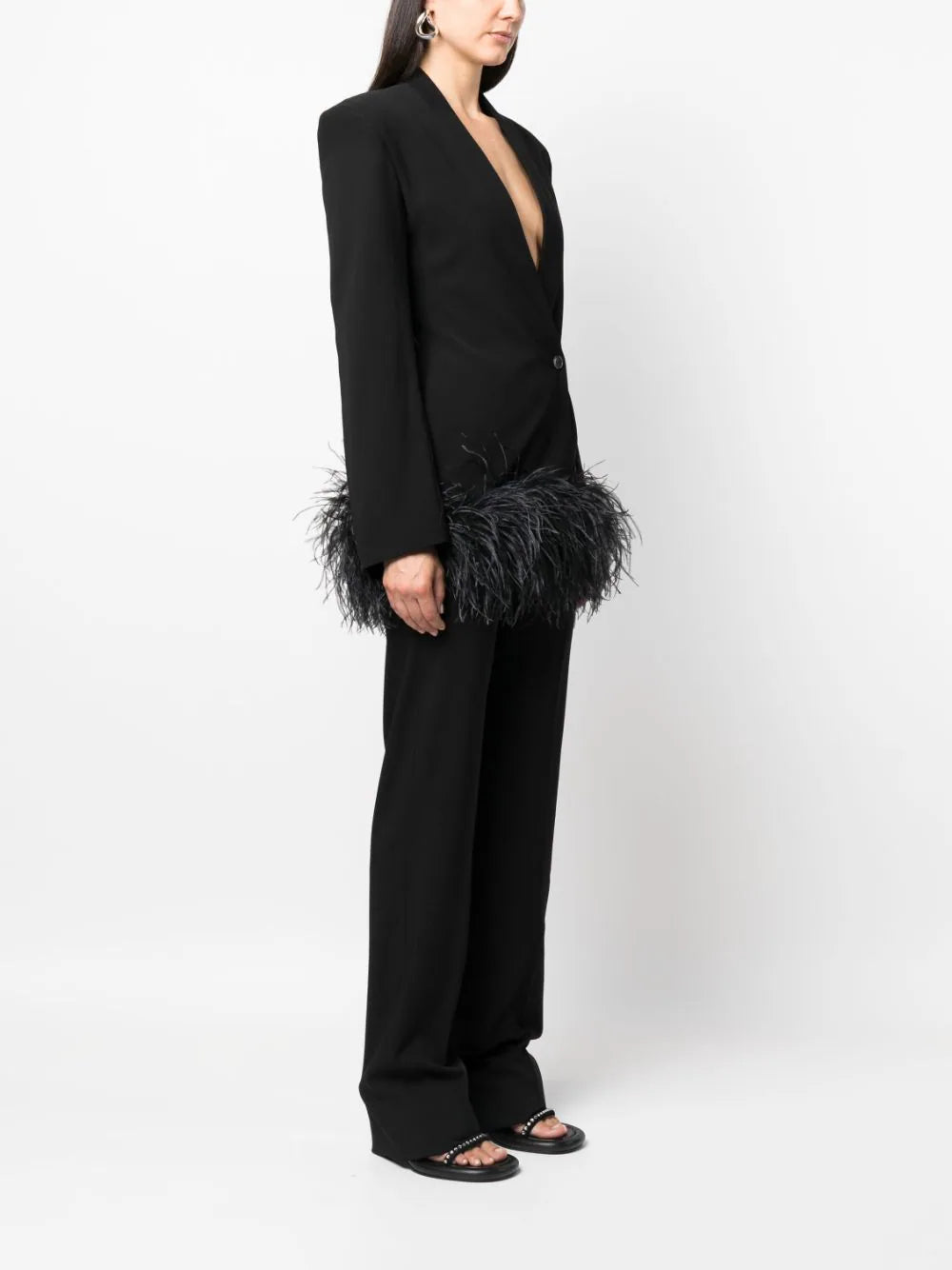 16Arlington  Elinor feather-trim blazer