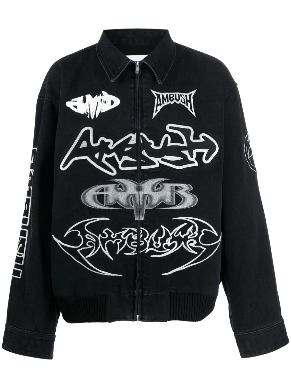 AMBUSH  logo-embellished denim bomber jacket