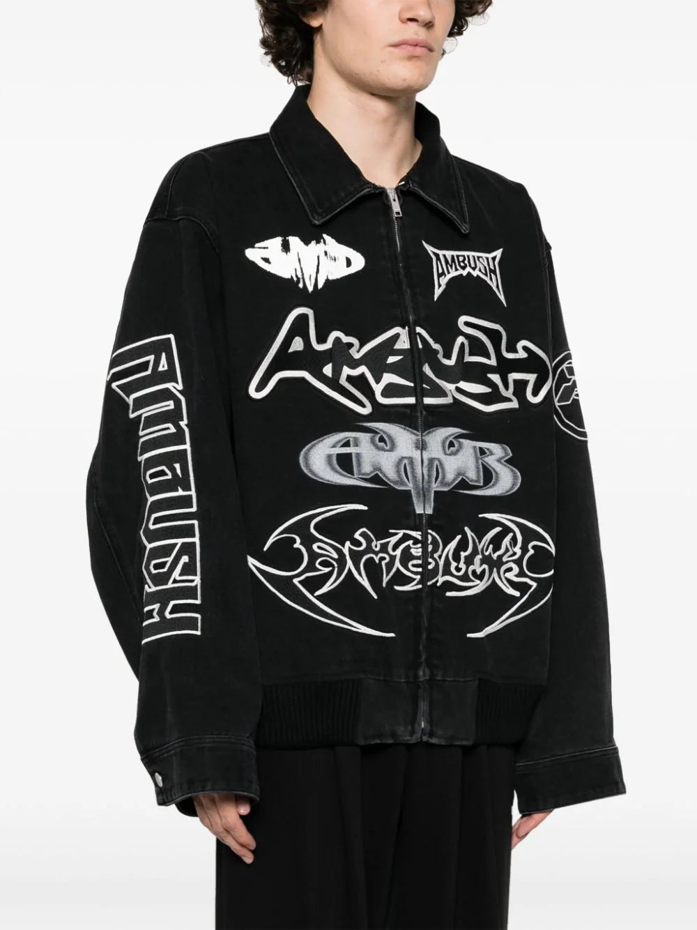 AMBUSH logo-embellished denim bomber jacket - Image 4