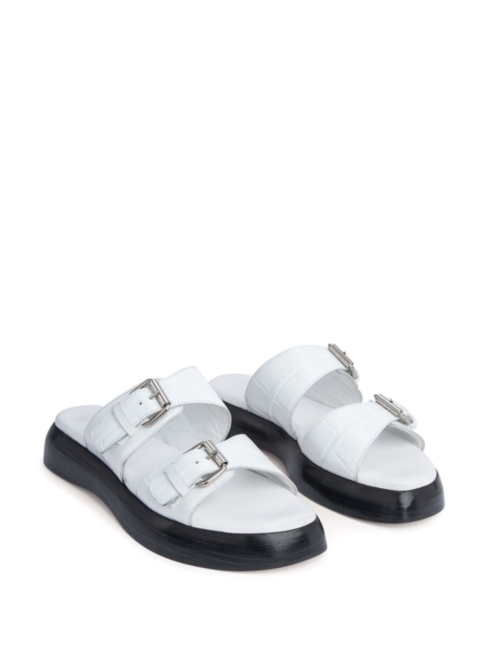 BY FAR Wyatt crocodile-effect sandals
