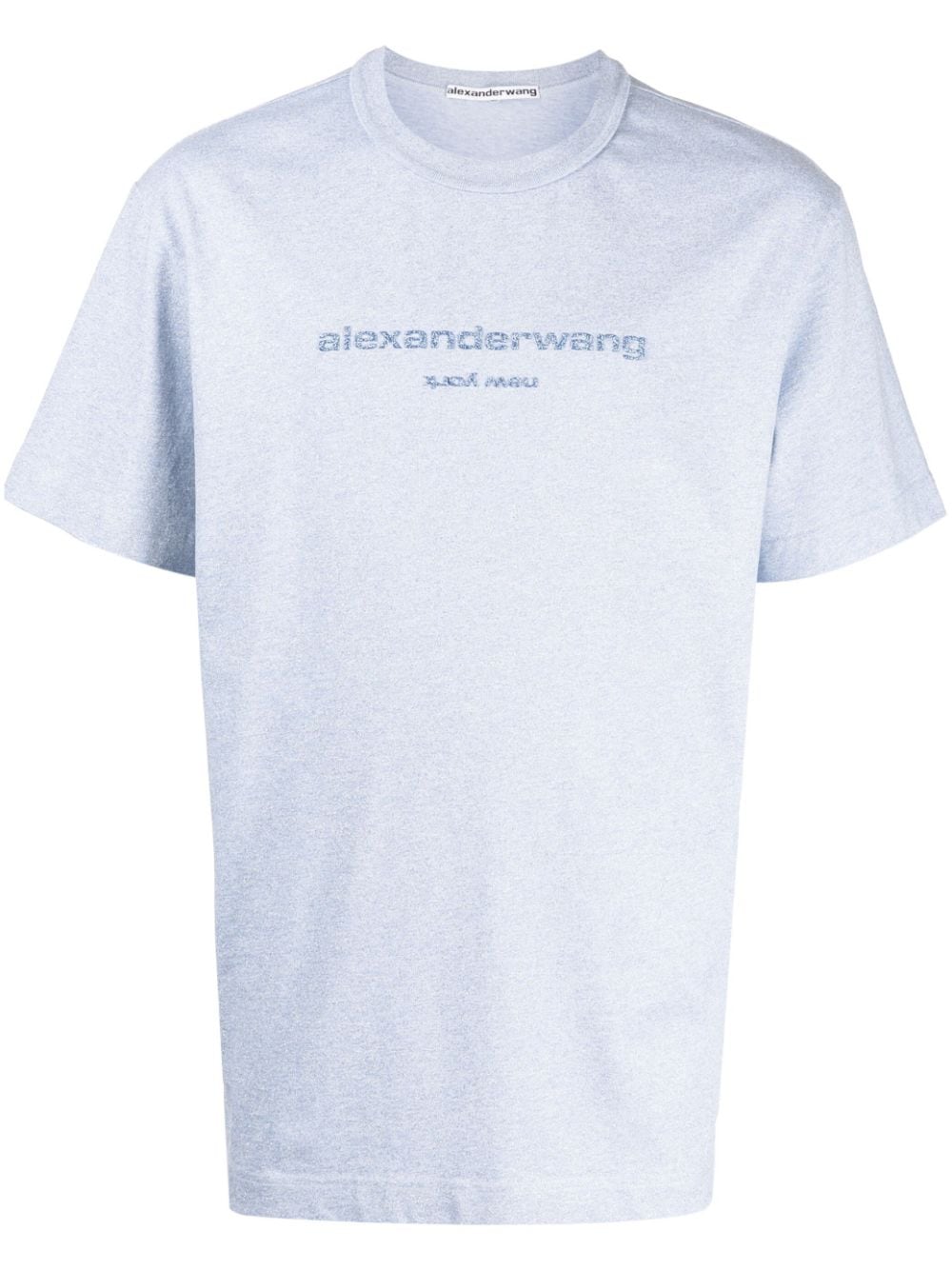 Alexander Wang  raised-logo glitter cotton T-shirt