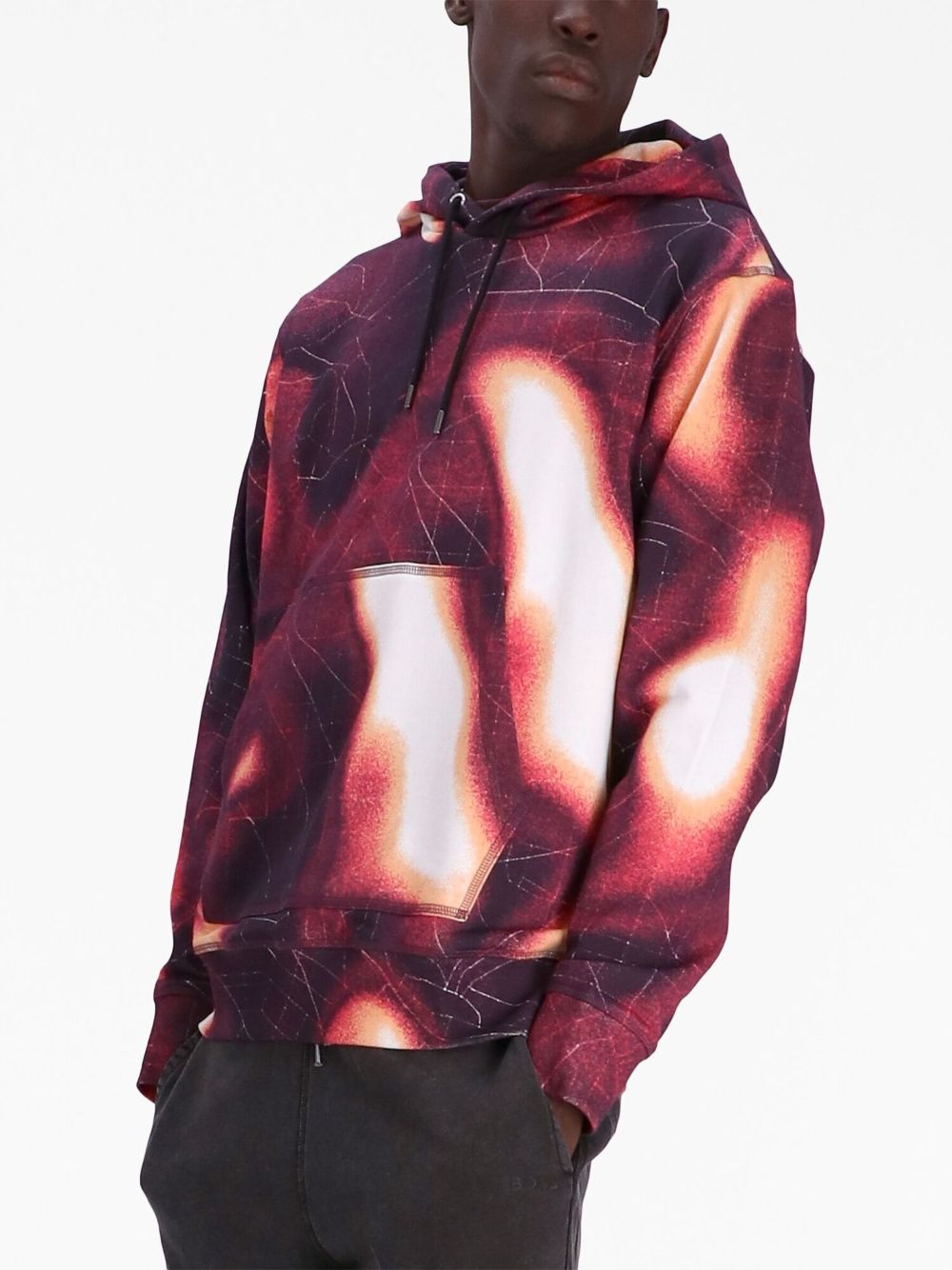 BOSS heat-map print cotton hoodie