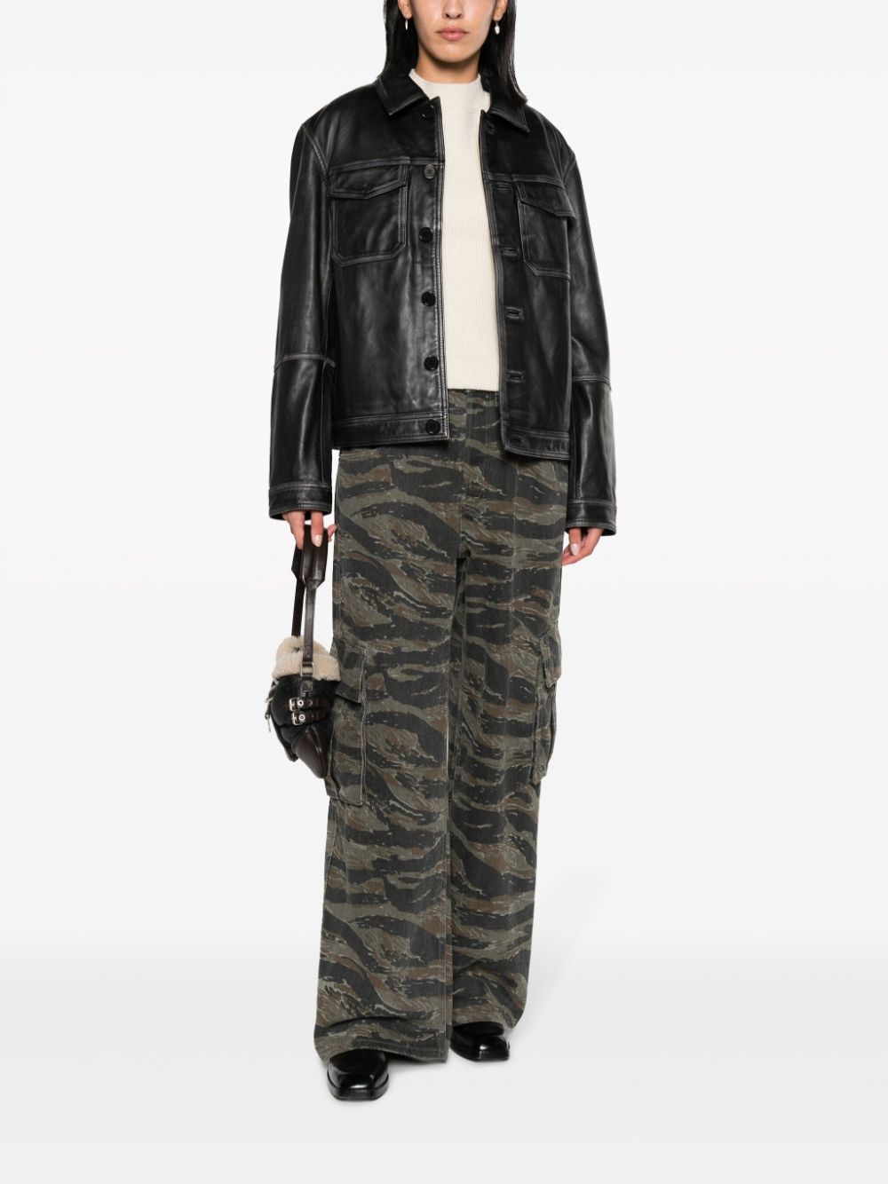 Zadig&Voltaire  Lasso dyed leather cropped jacket