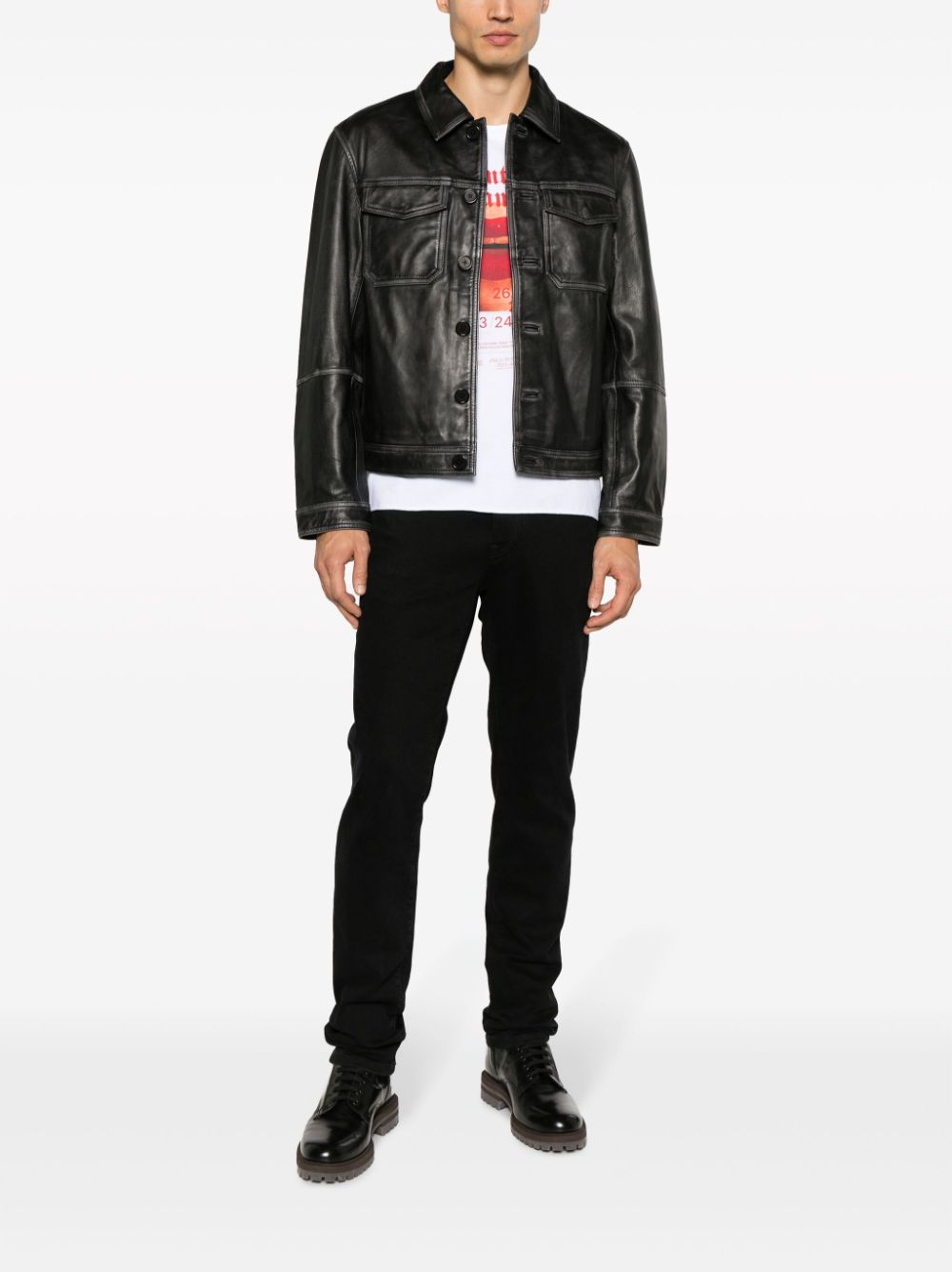 Zadig&Voltaire  Lasso dyed leather cropped jacket