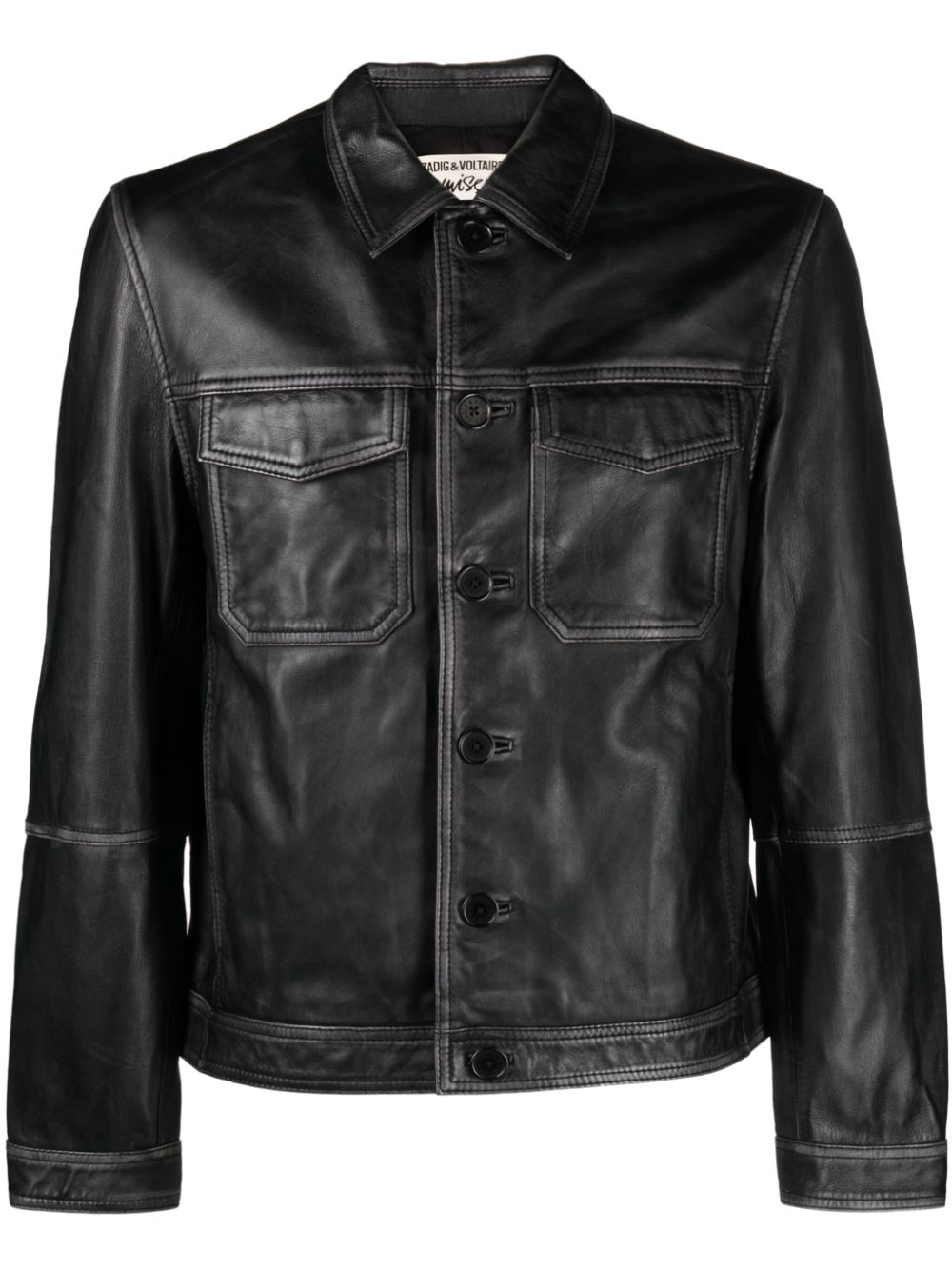 Zadig&Voltaire  Lasso dyed leather cropped jacket