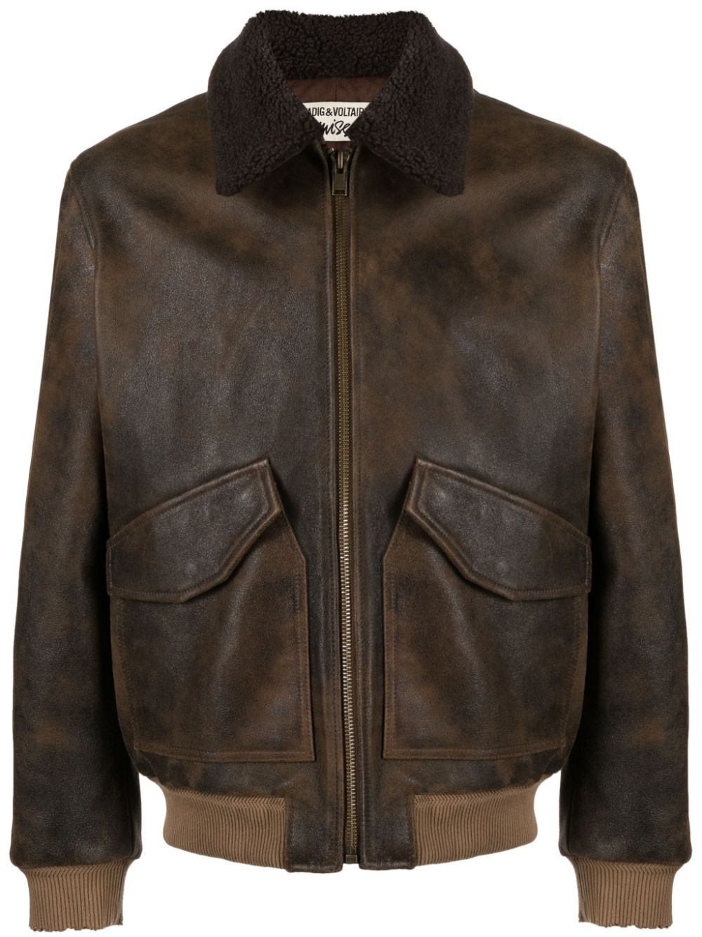 Zadig&Voltaire  Mate shearling-collar leather jacket