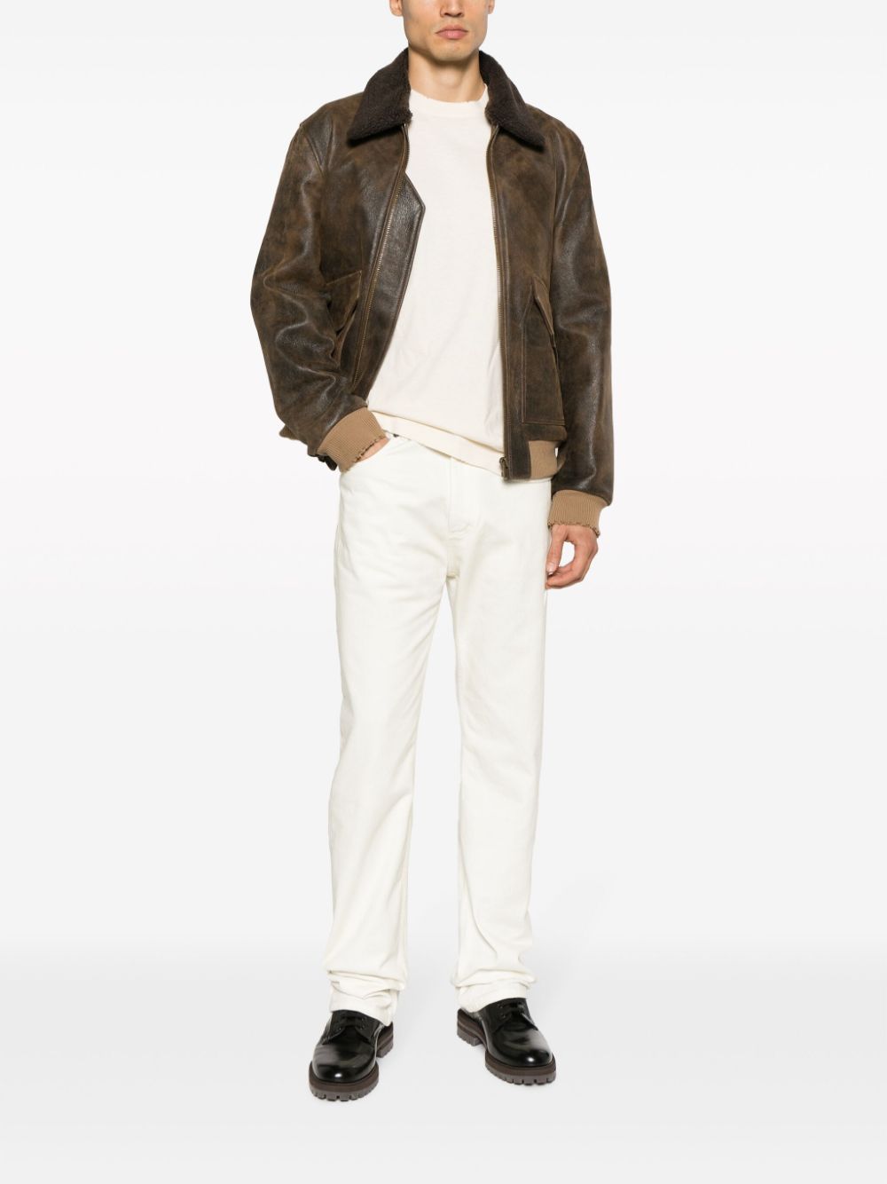 Zadig&Voltaire  Mate shearling-collar leather jacket