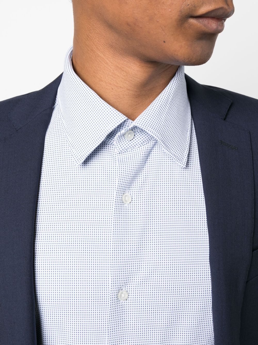 BOSS micro-dot print long-sleeve shirt