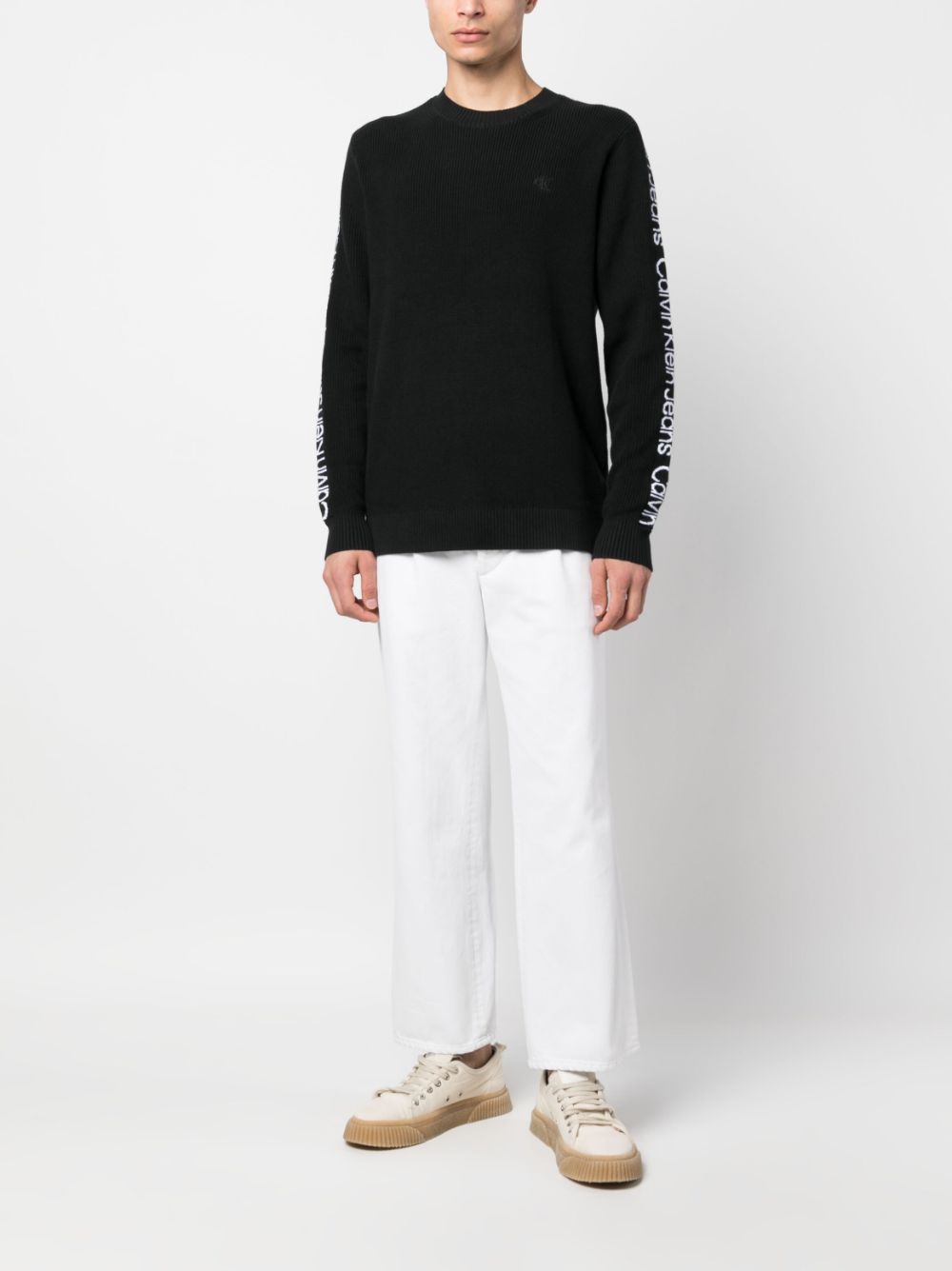 Calvin Klein  logo-tape crew-neck sweatshirt