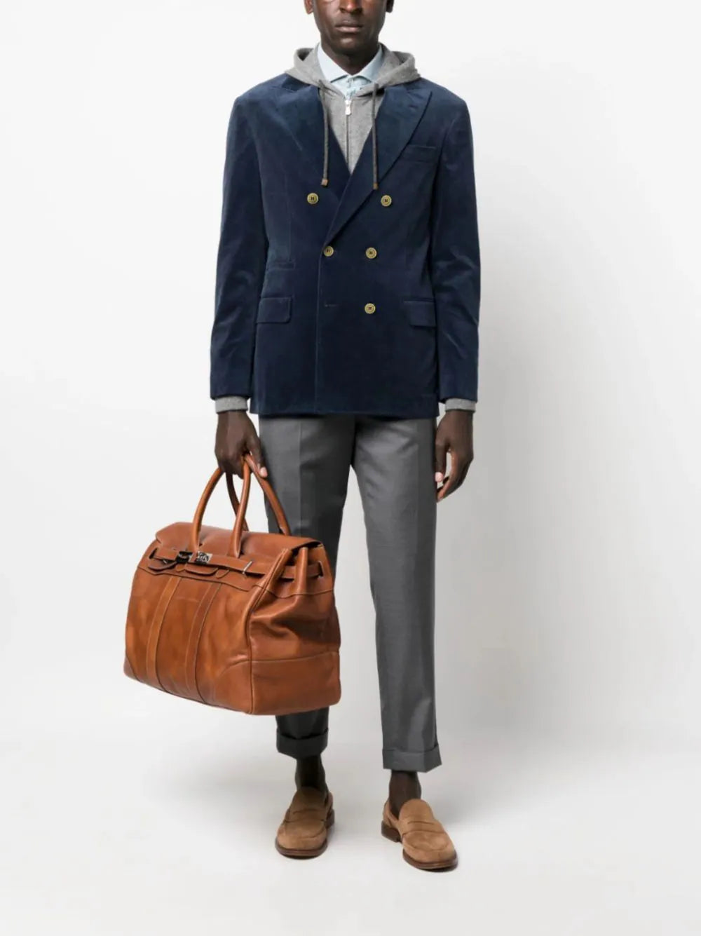 Brunello Cucinelli double-breasted velvet blazer - Image 2