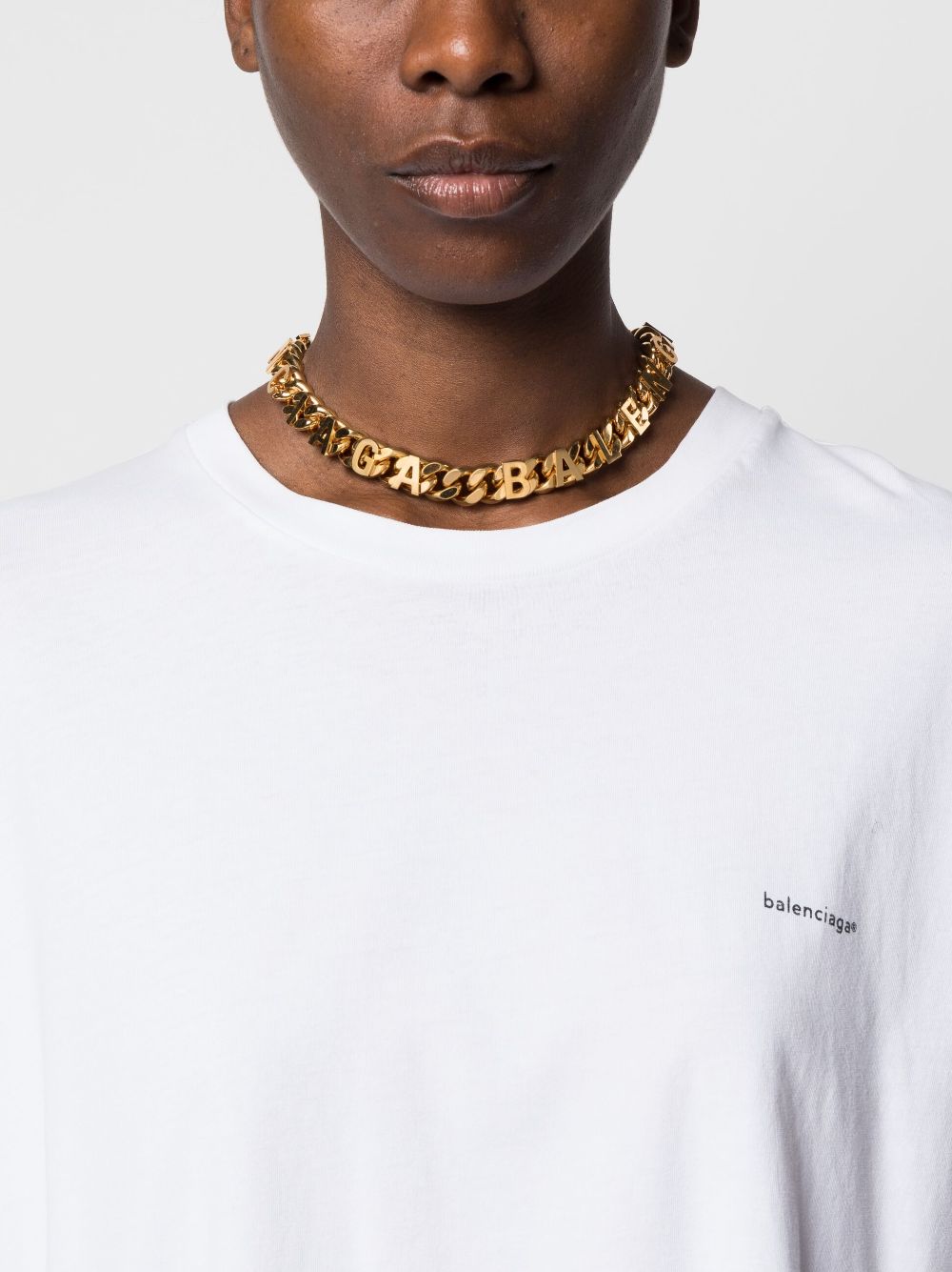 Balenciaga  logo-lettering choker necklace