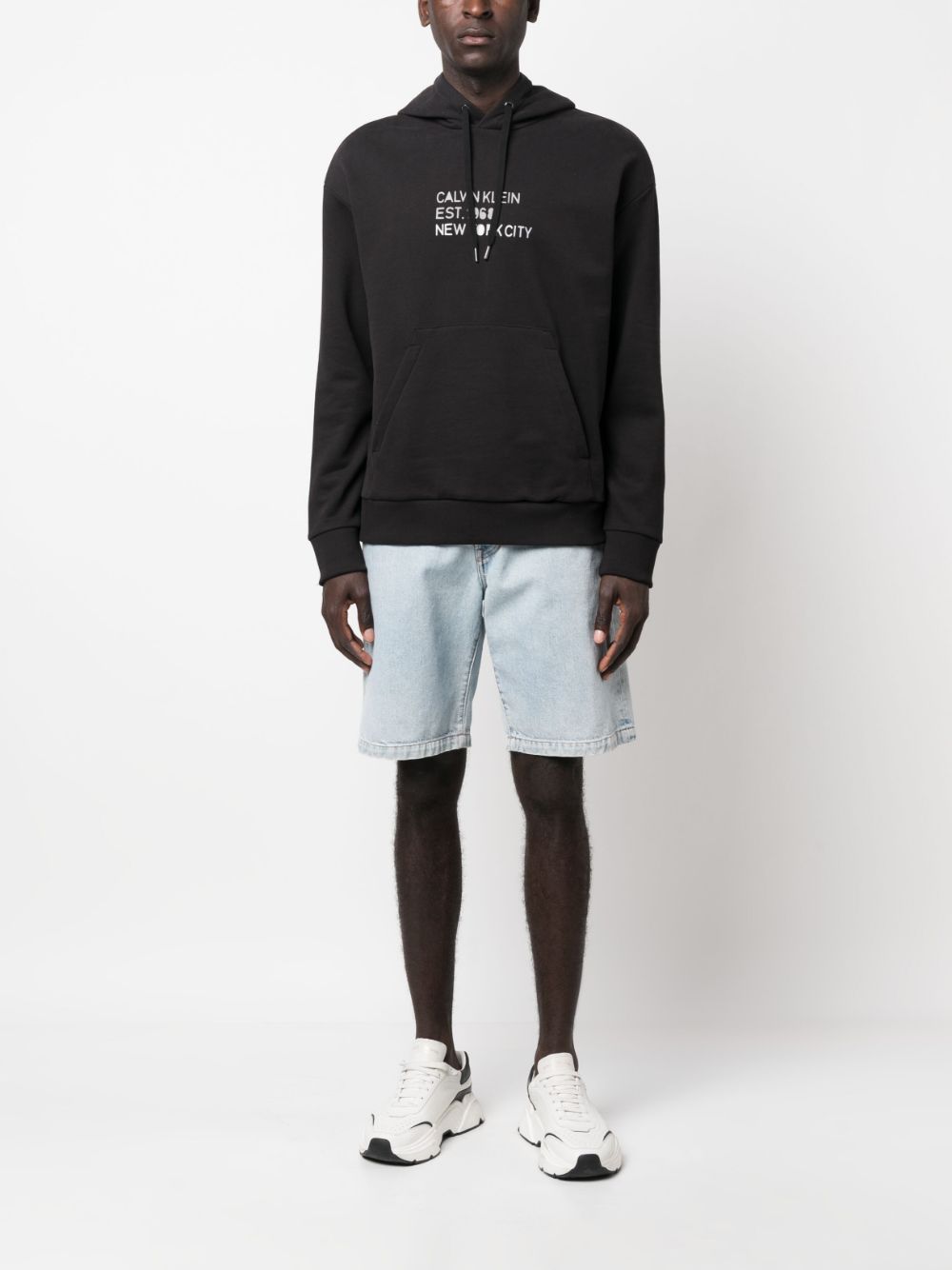 Calvin Klein  logo-print cotton hoodie