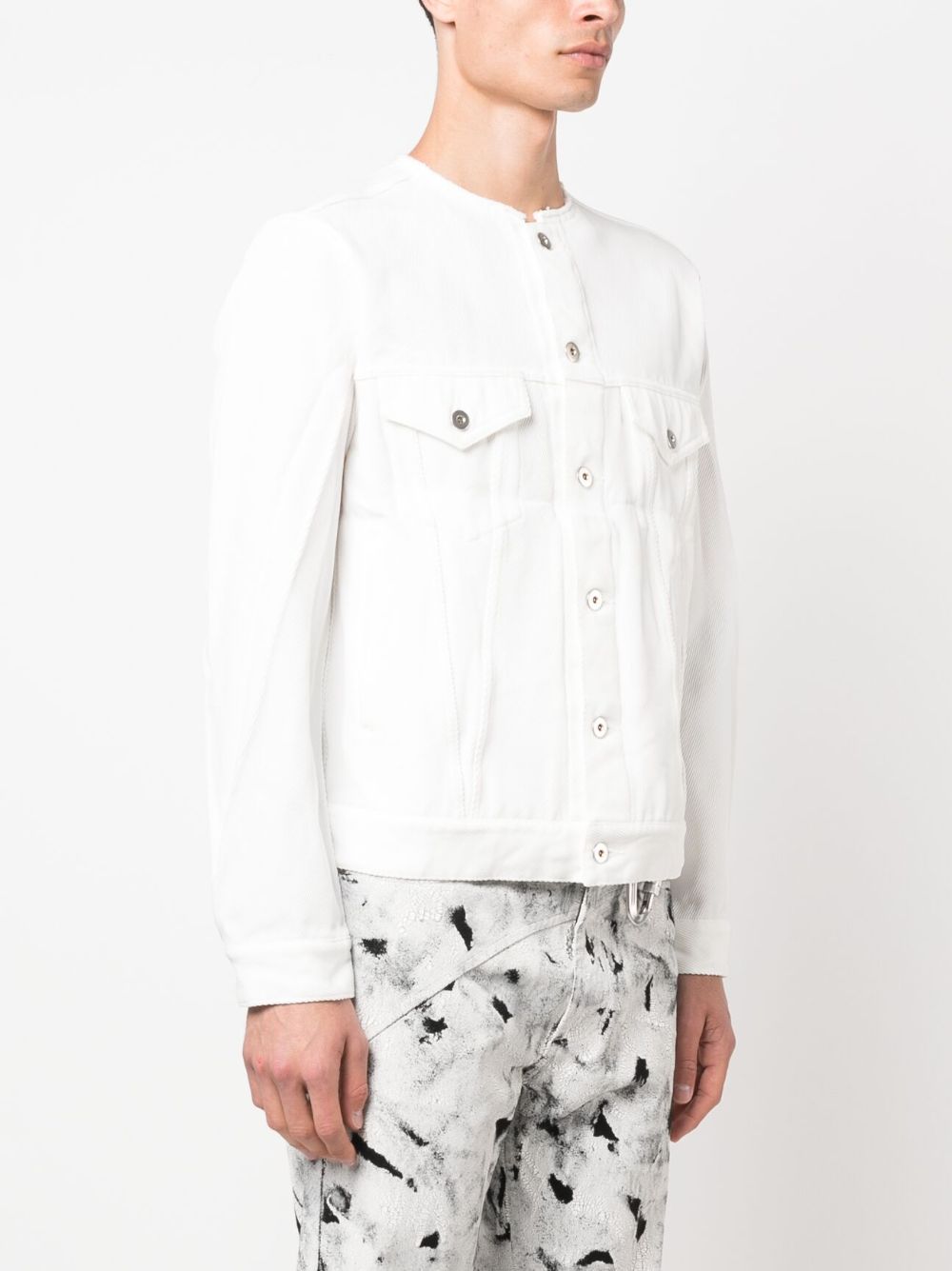 Black Comme Des Garçons  raw-cut hem shirt jacket