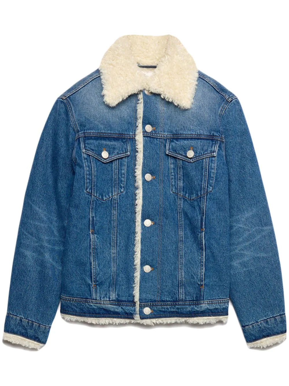 AMI Paris  shearling-lined denim jacket