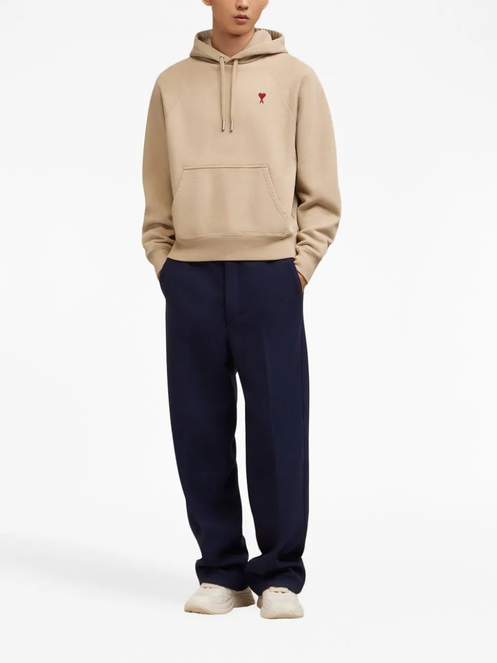 AMI Paris  embroidered cotton hoodie