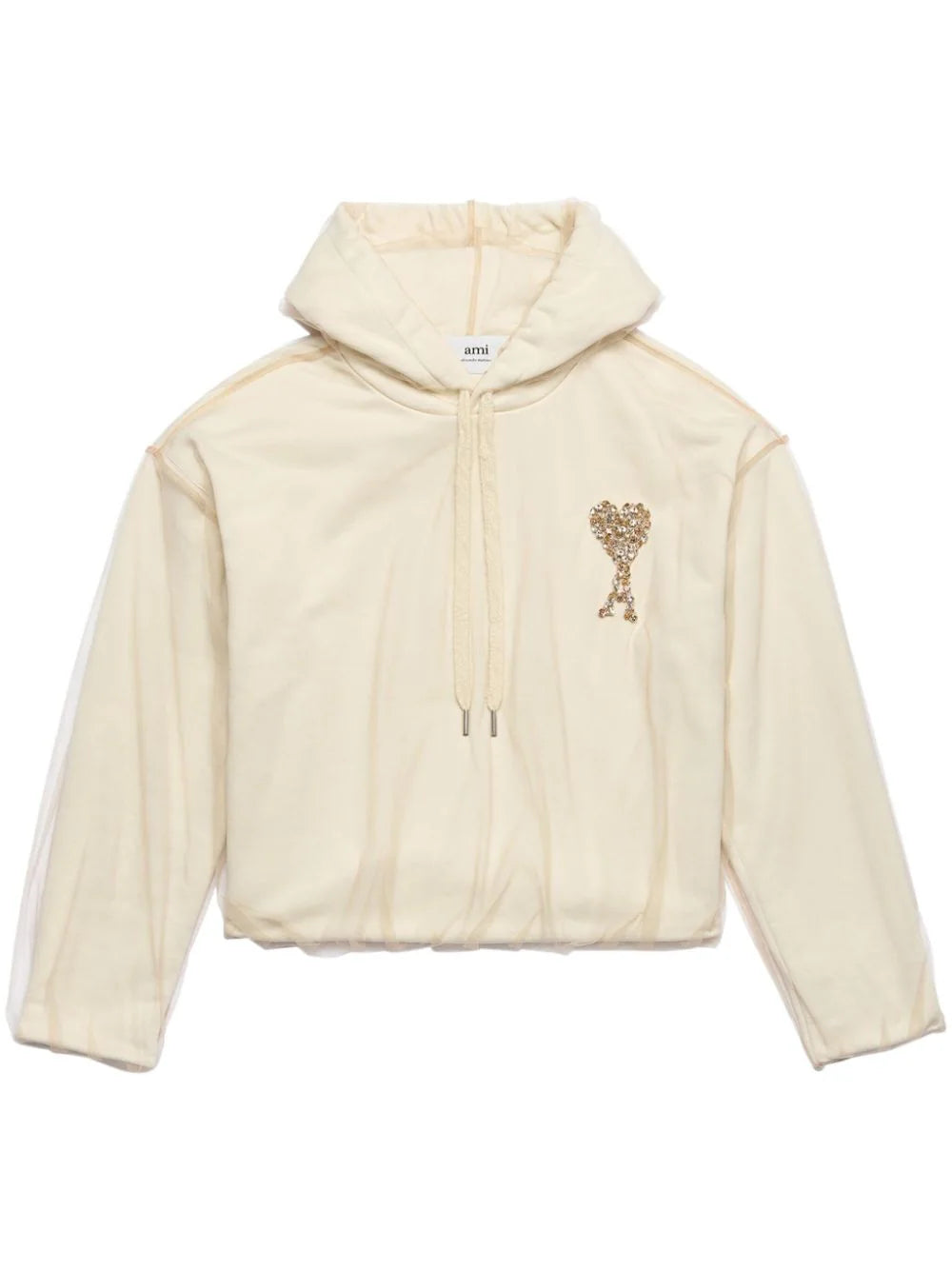AMI Paris  Ami de Coeur tulle hoodie