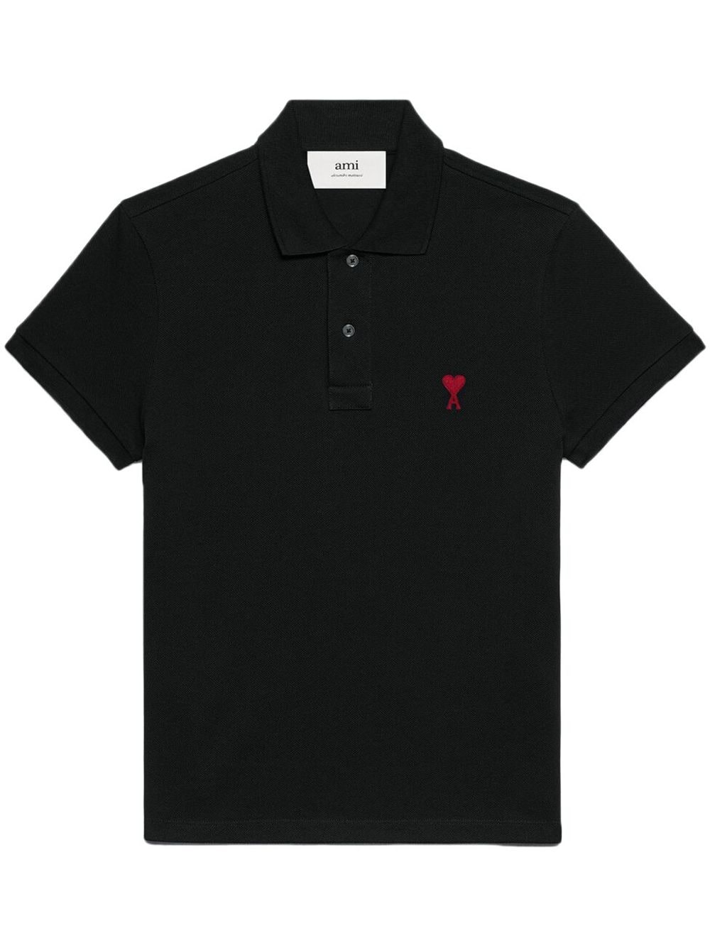 AMI Paris  logo-embroidered organic-cotton polo shirt