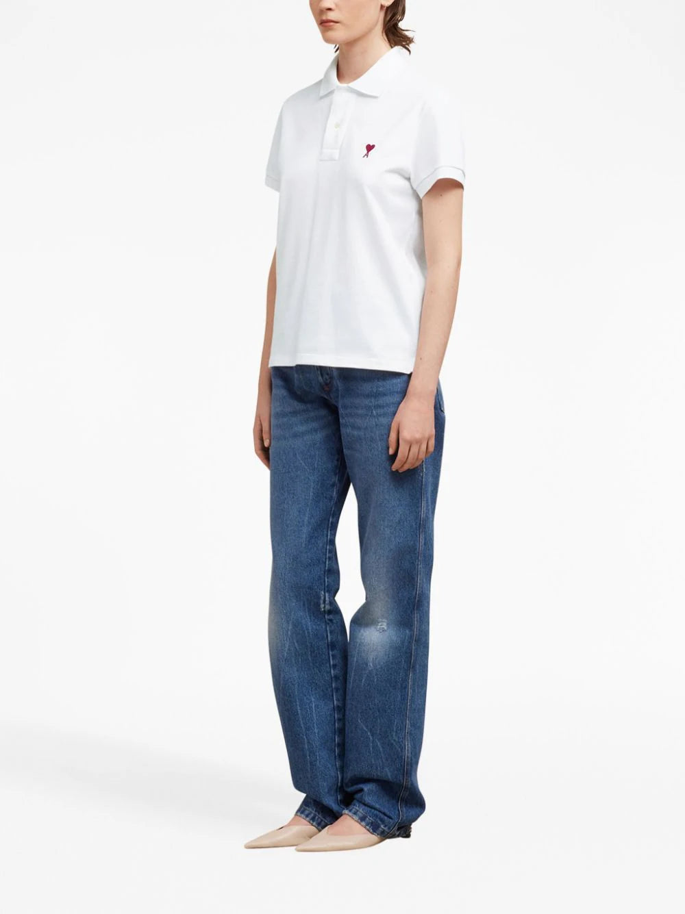 AMI Paris  Ami de Coeur organic-cotton polo shirt