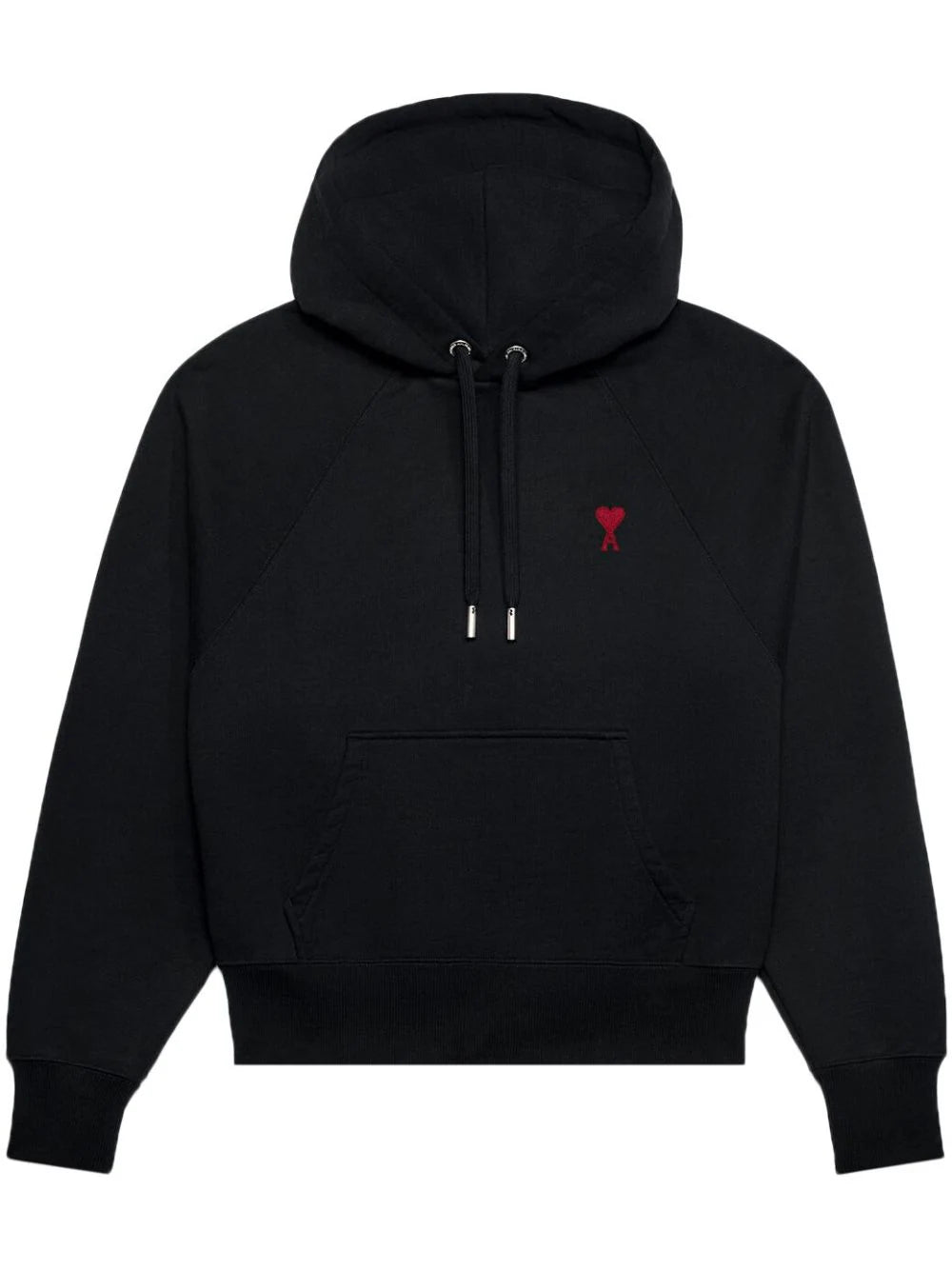 AMI Paris  logo-embroidered organic-cotton hoodie