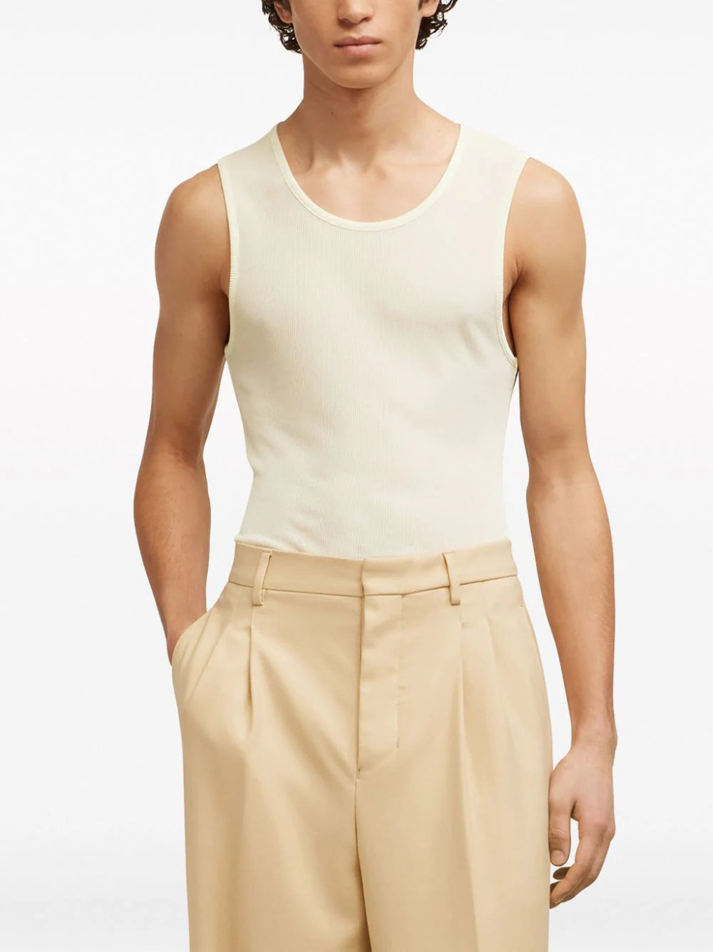 AMI Paris round-neck ribbed-trim tank top