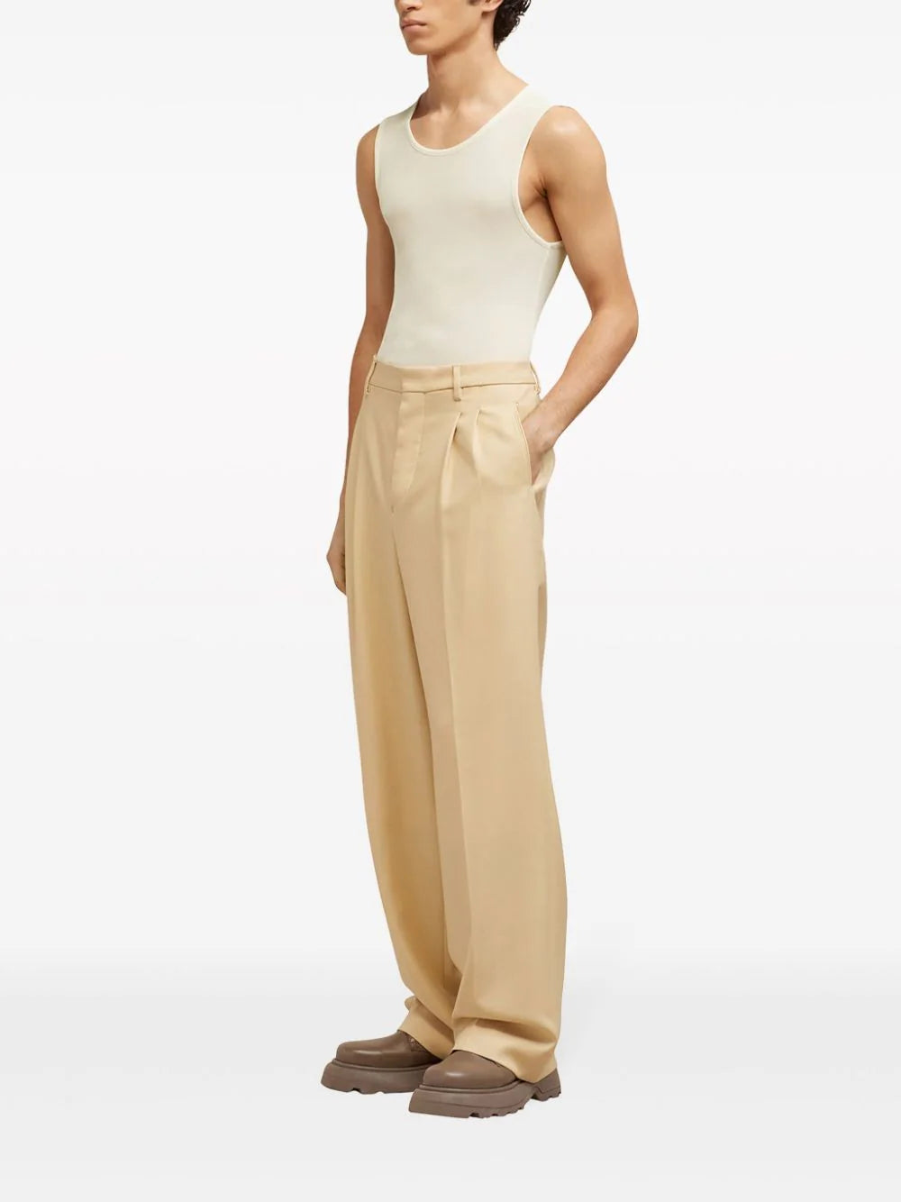 AMI Paris round-neck ribbed-trim tank top