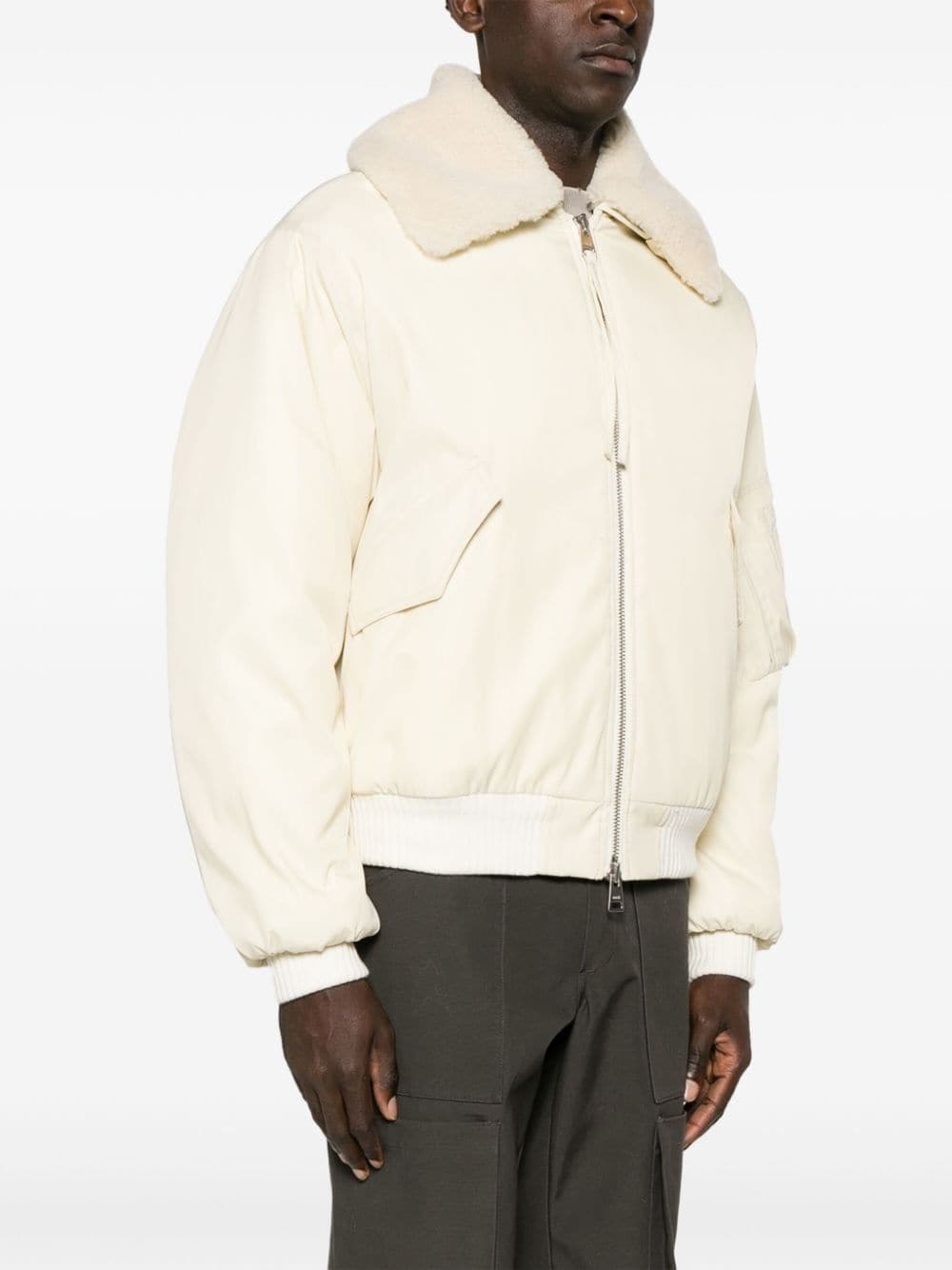 AMI Paris Boxy shearling-collar bomber jacket
