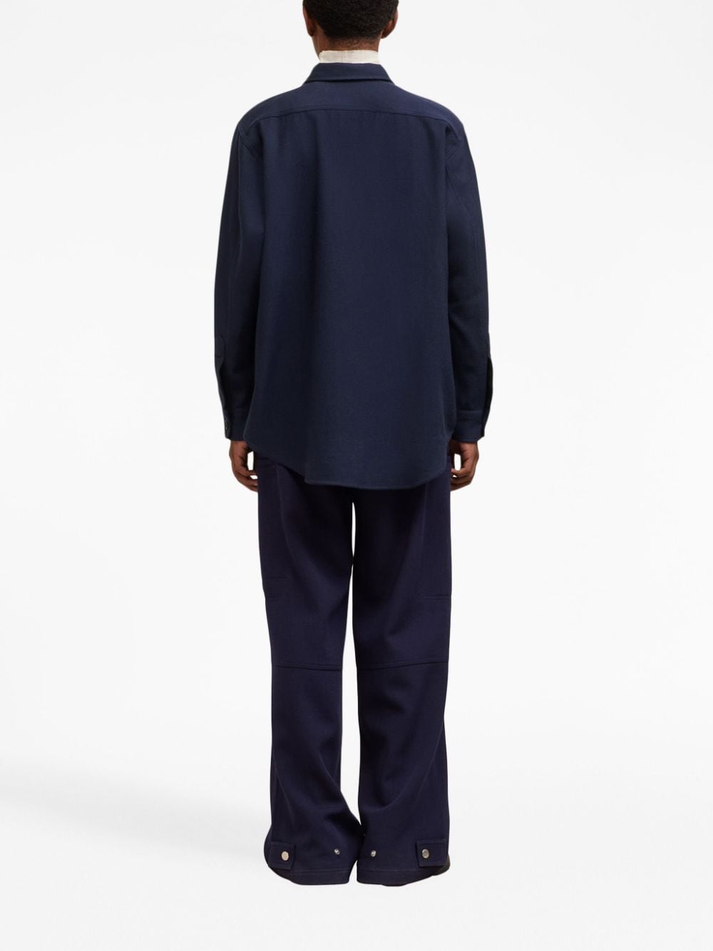 AMI Paris classic-collar wool shirt jacket