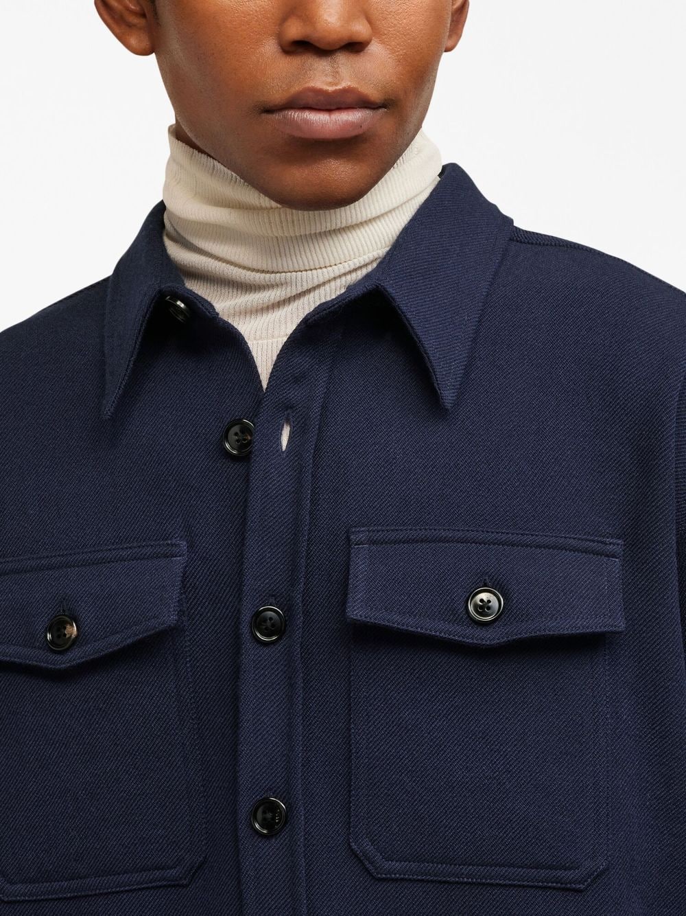 AMI Paris classic-collar wool shirt jacket