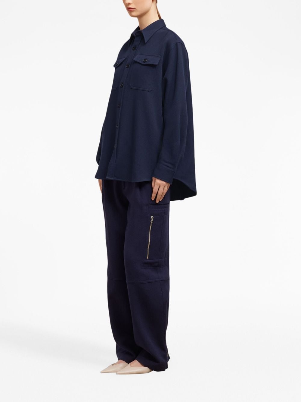 AMI Paris classic-collar wool shirt jacket