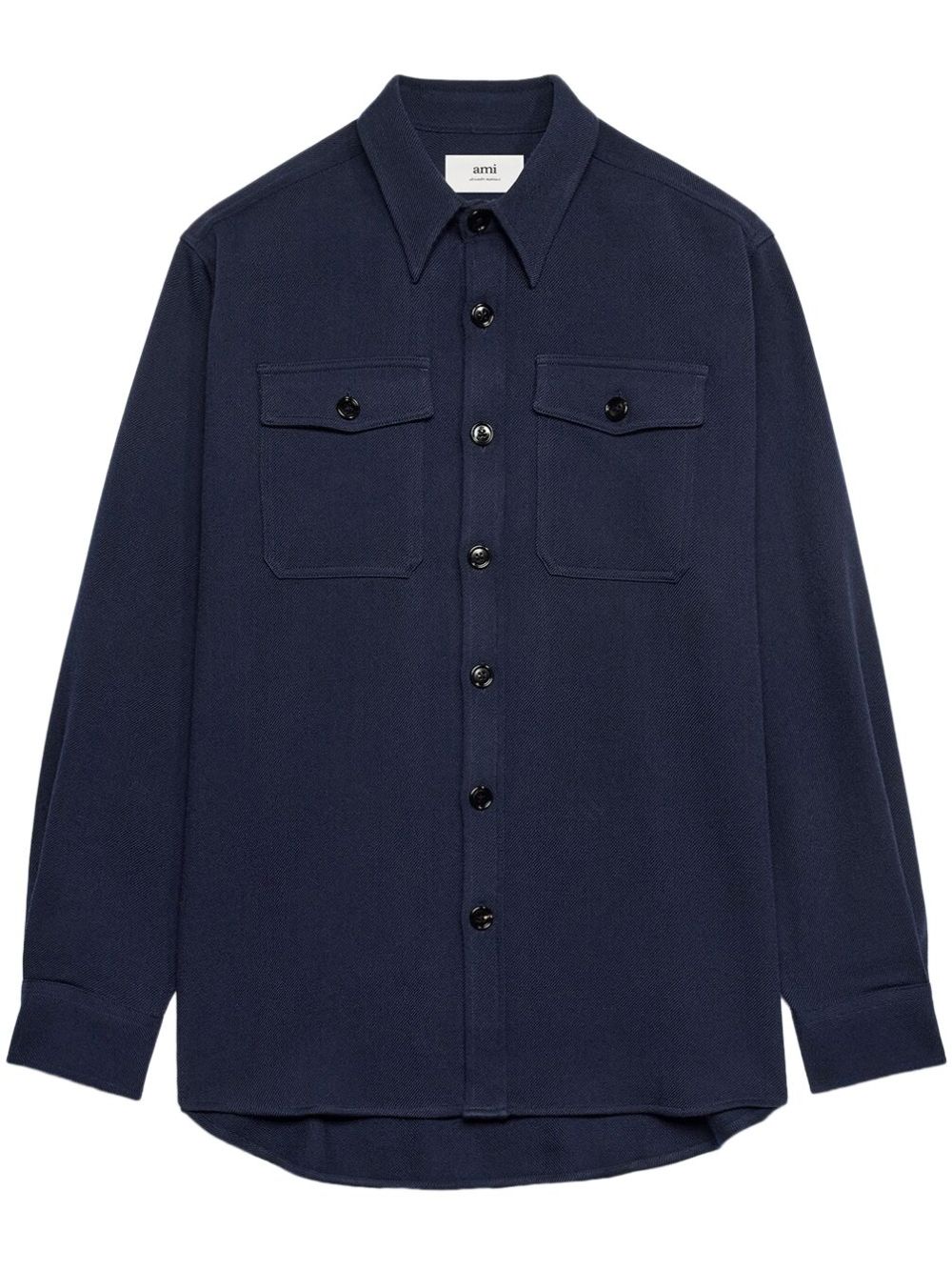 AMI Paris classic-collar wool shirt jacket
