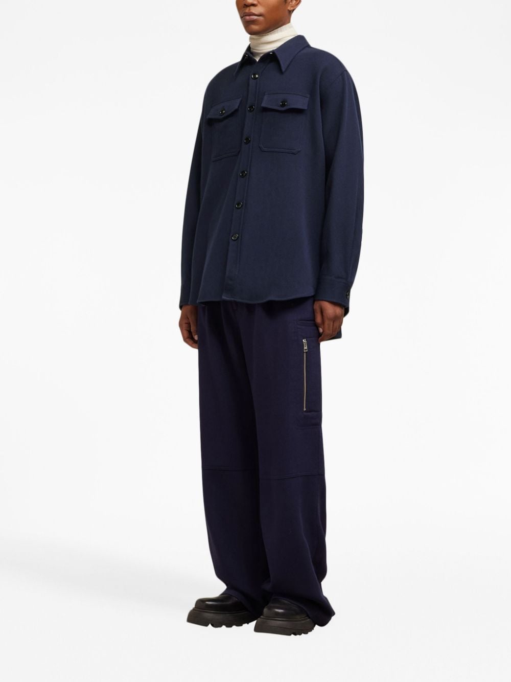 AMI Paris classic-collar wool shirt jacket