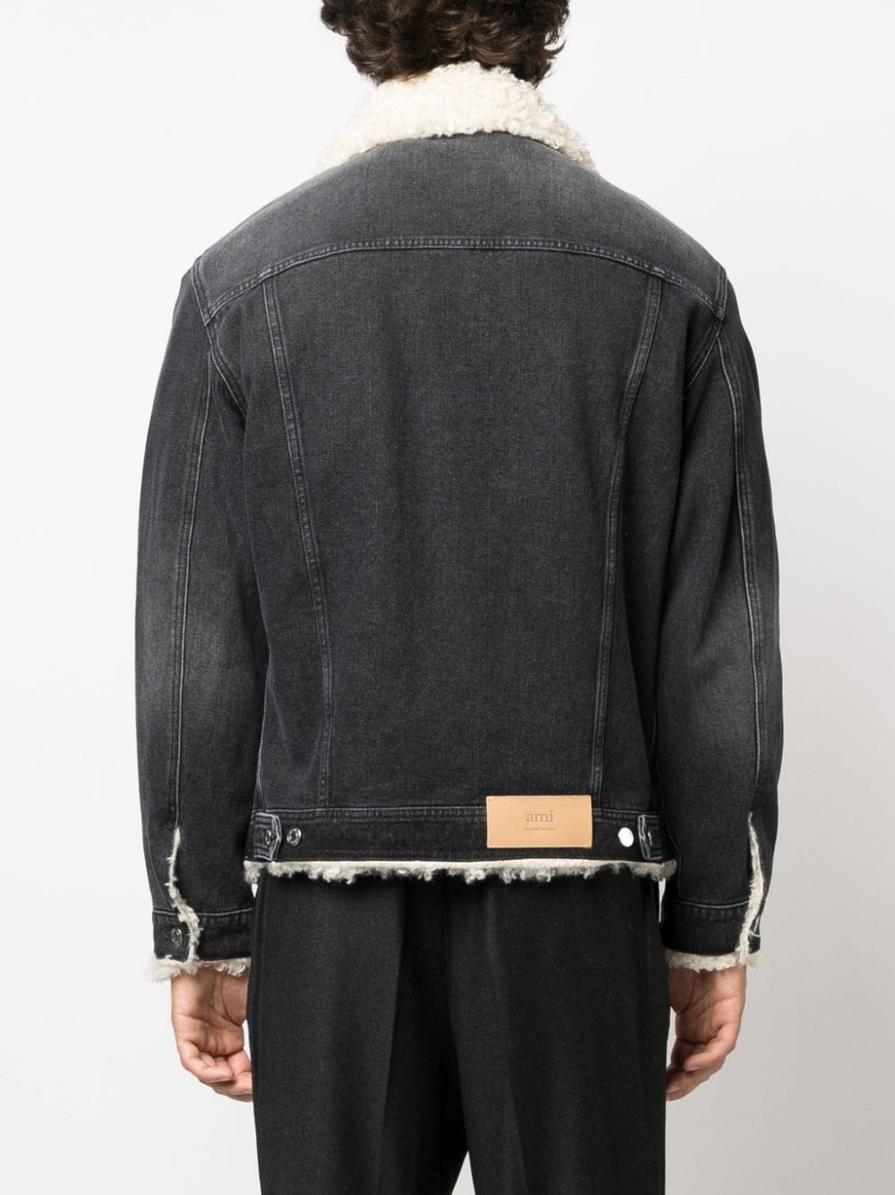 AMI Paris shearling-lining denim jacket
