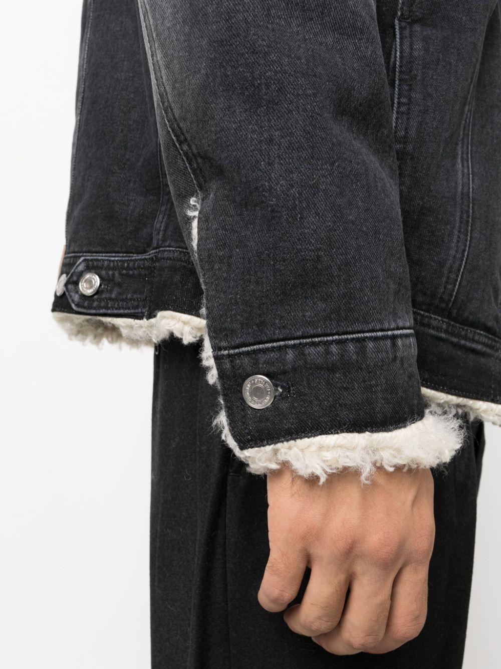 AMI Paris shearling-lining denim jacket