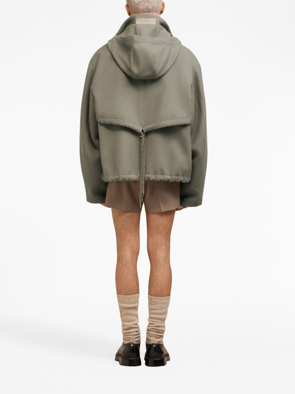 AMI Paris logo-patch wool jacket