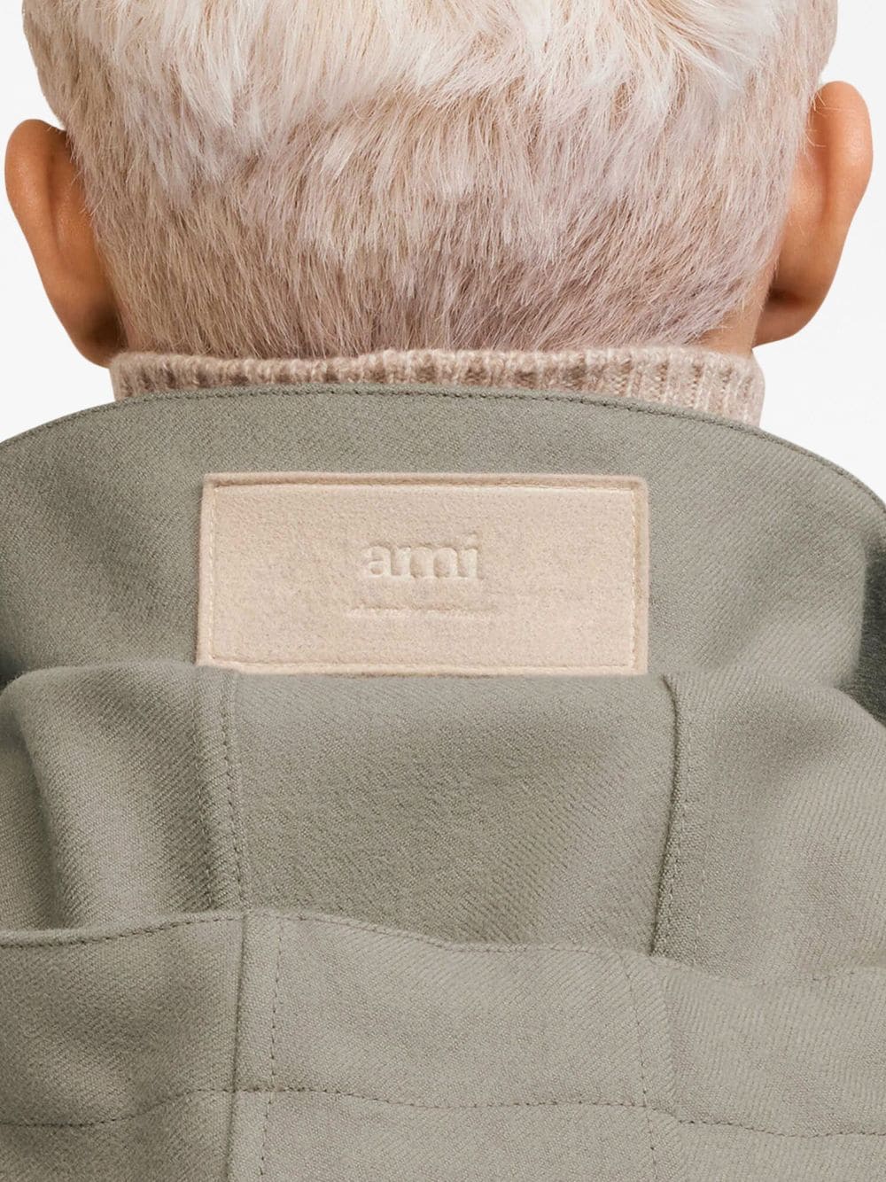 AMI Paris logo-patch wool jacket