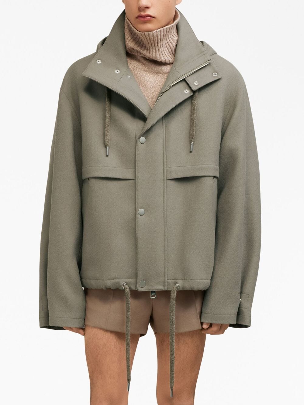 AMI Paris logo-patch wool jacket