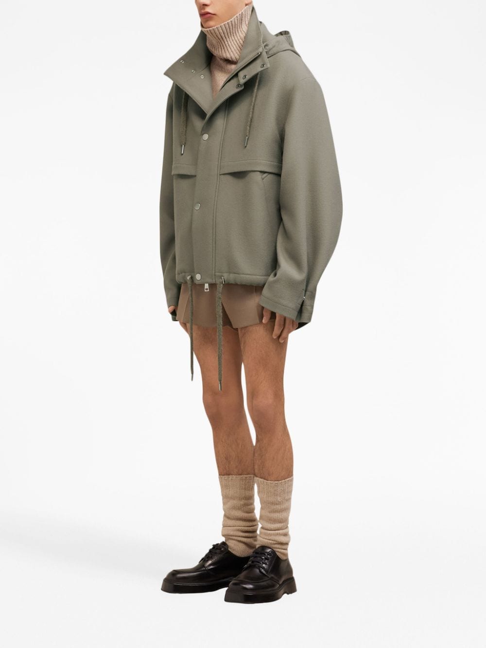 AMI Paris logo-patch wool jacket