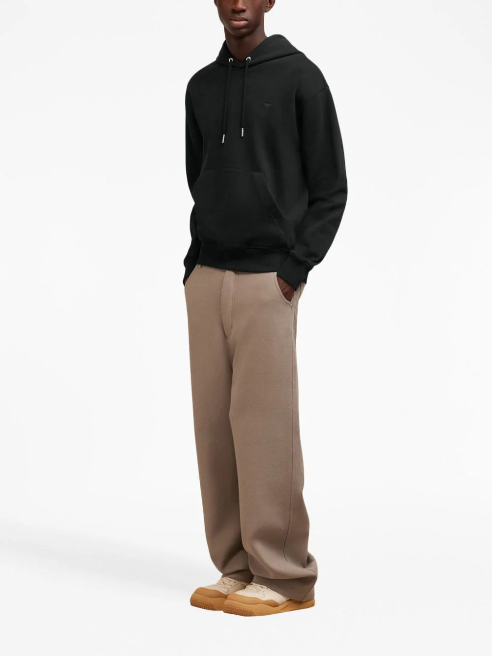 AMI Paris embroidered cotton hoodie