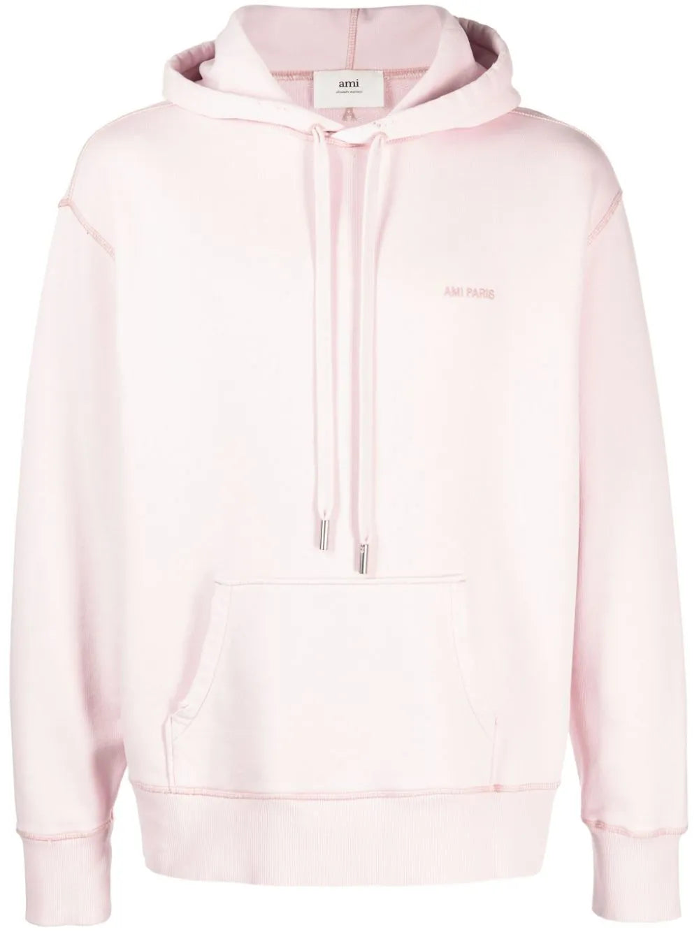 AMI Paris  logo-embroidered cotton hoodie