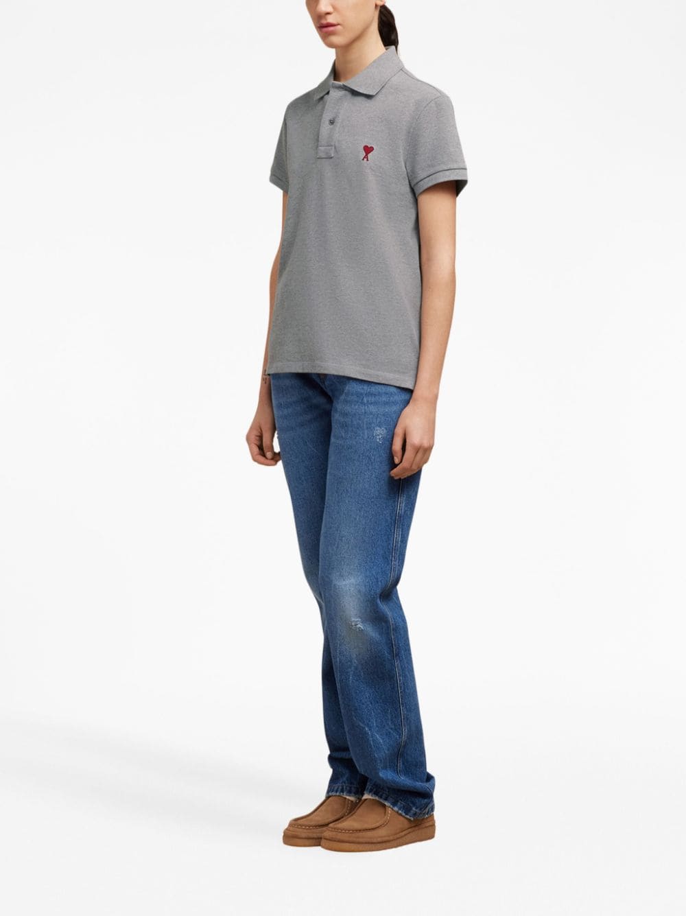 AMI Paris  logo-embroidered cotton polo shirt